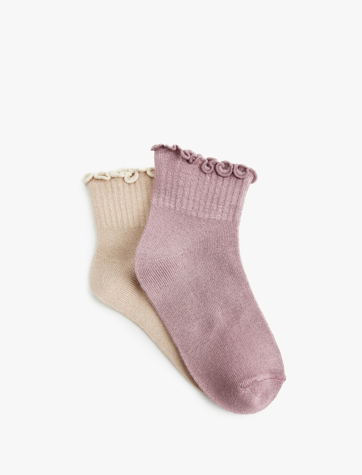 Kız Çocuk Viskon Karışımlı 2'li Çorap Seti