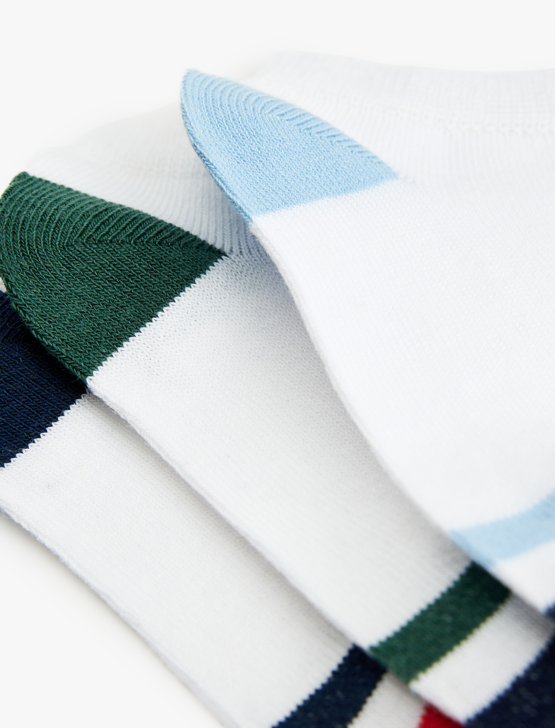  Erkek Çocuk Pamuklu 3'lü Çizgili Patik Çorap Seti