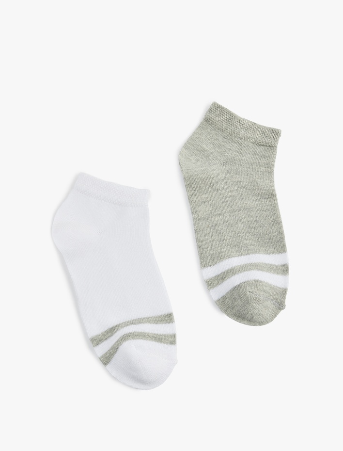 Erkek Çocuk Pamuklu Çizgili 2'li Çorap Seti