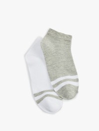 Pamuklu Çizgili 2'li Çorap Seti