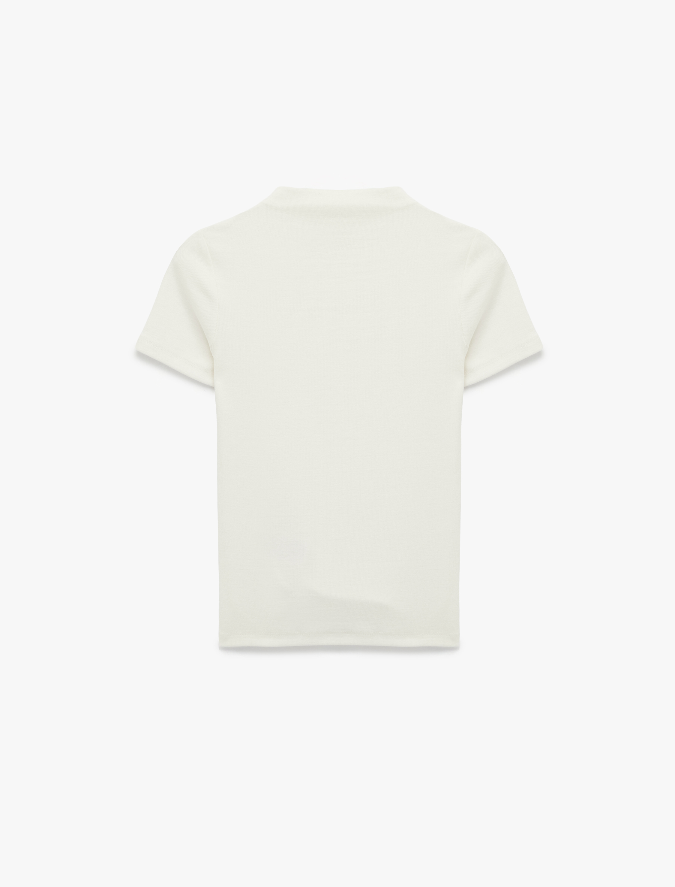   Modal Karışımlı Slim Fit Kısa Kollu Dik Yaka Tişört