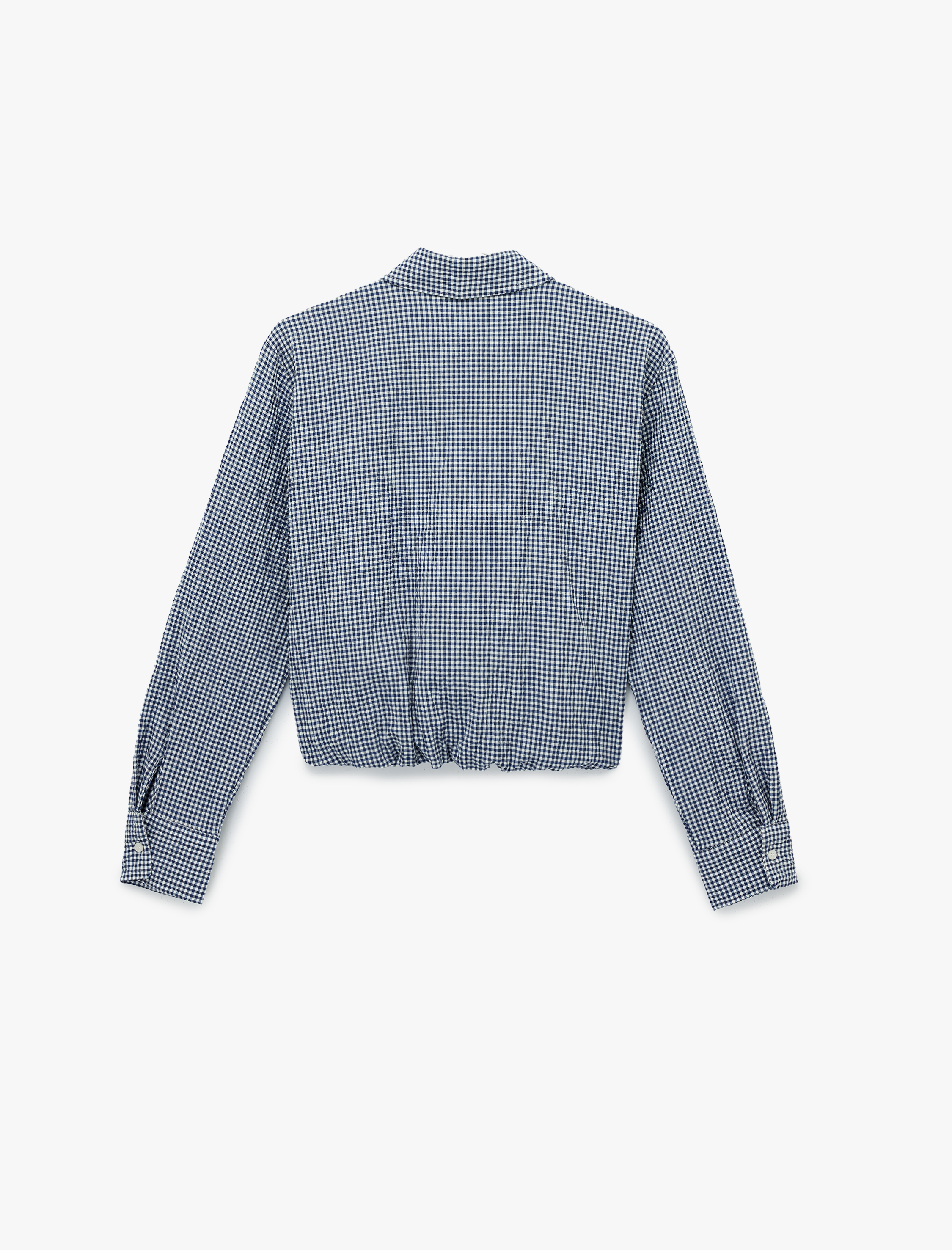   Düğmeli Rahat Kalıp Uzun Kollu Klasik Yaka Kareli Gömlek