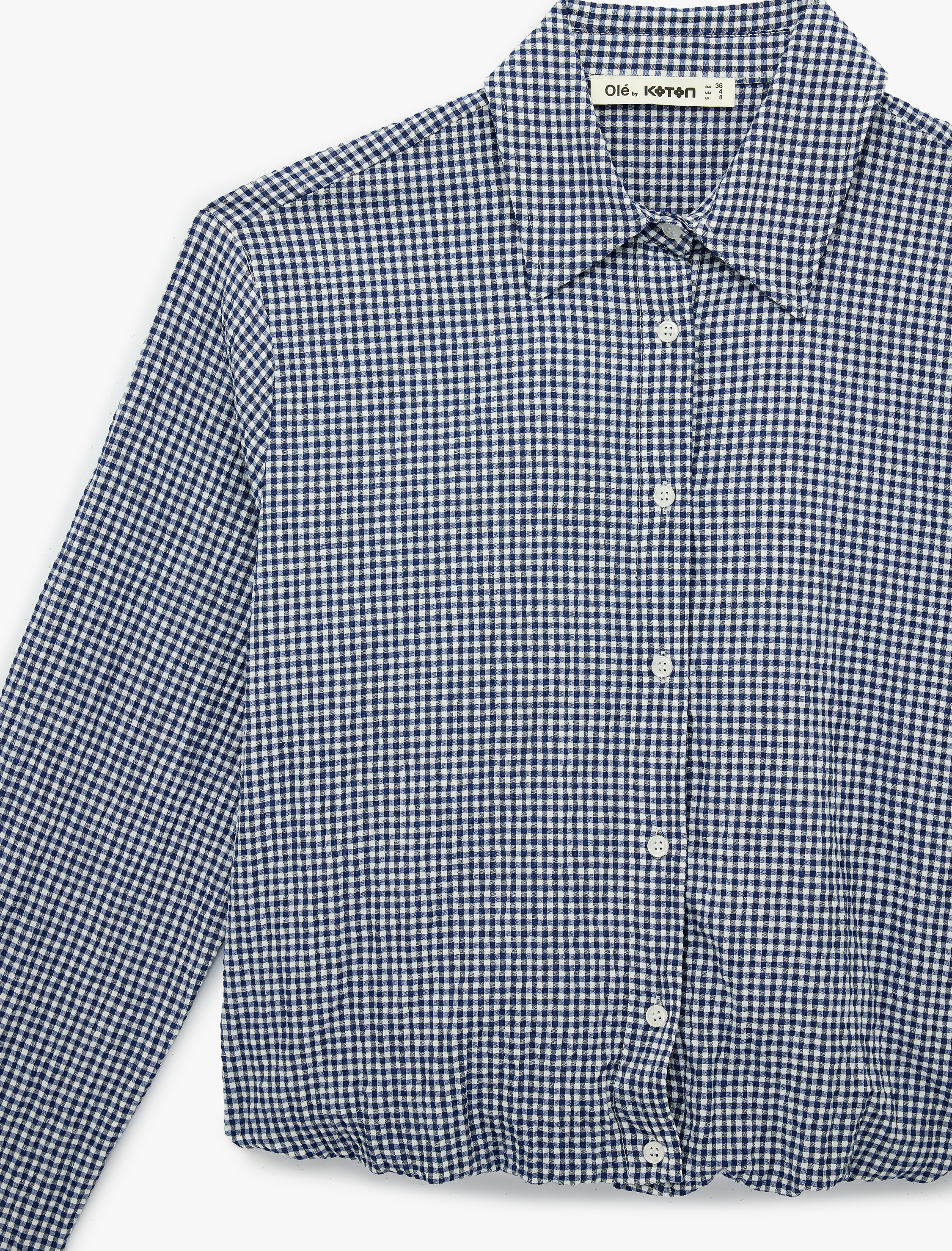   Düğmeli Rahat Kalıp Uzun Kollu Klasik Yaka Kareli Gömlek