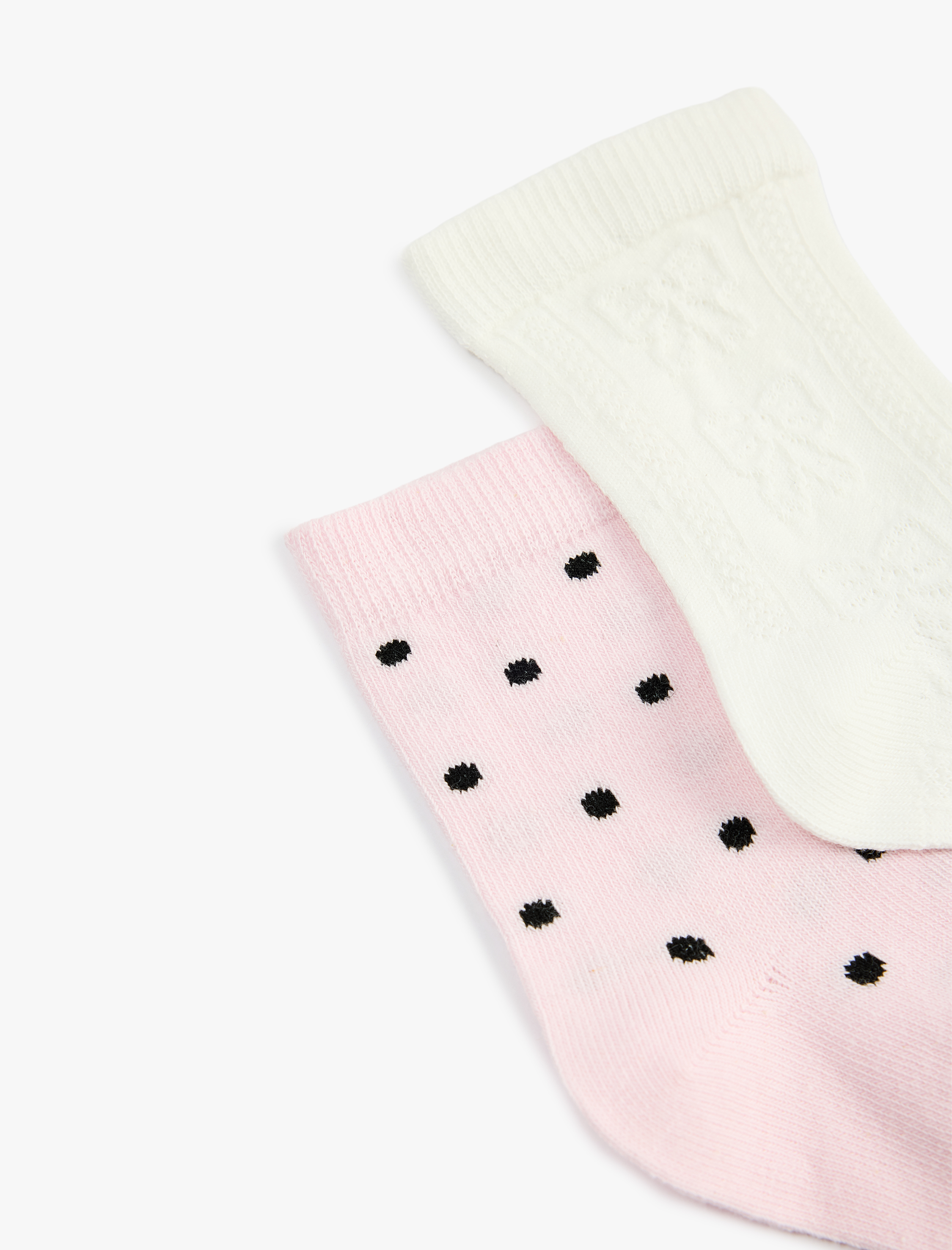  Kız Bebek Pamuklu Desenli 2'li Çorap Seti