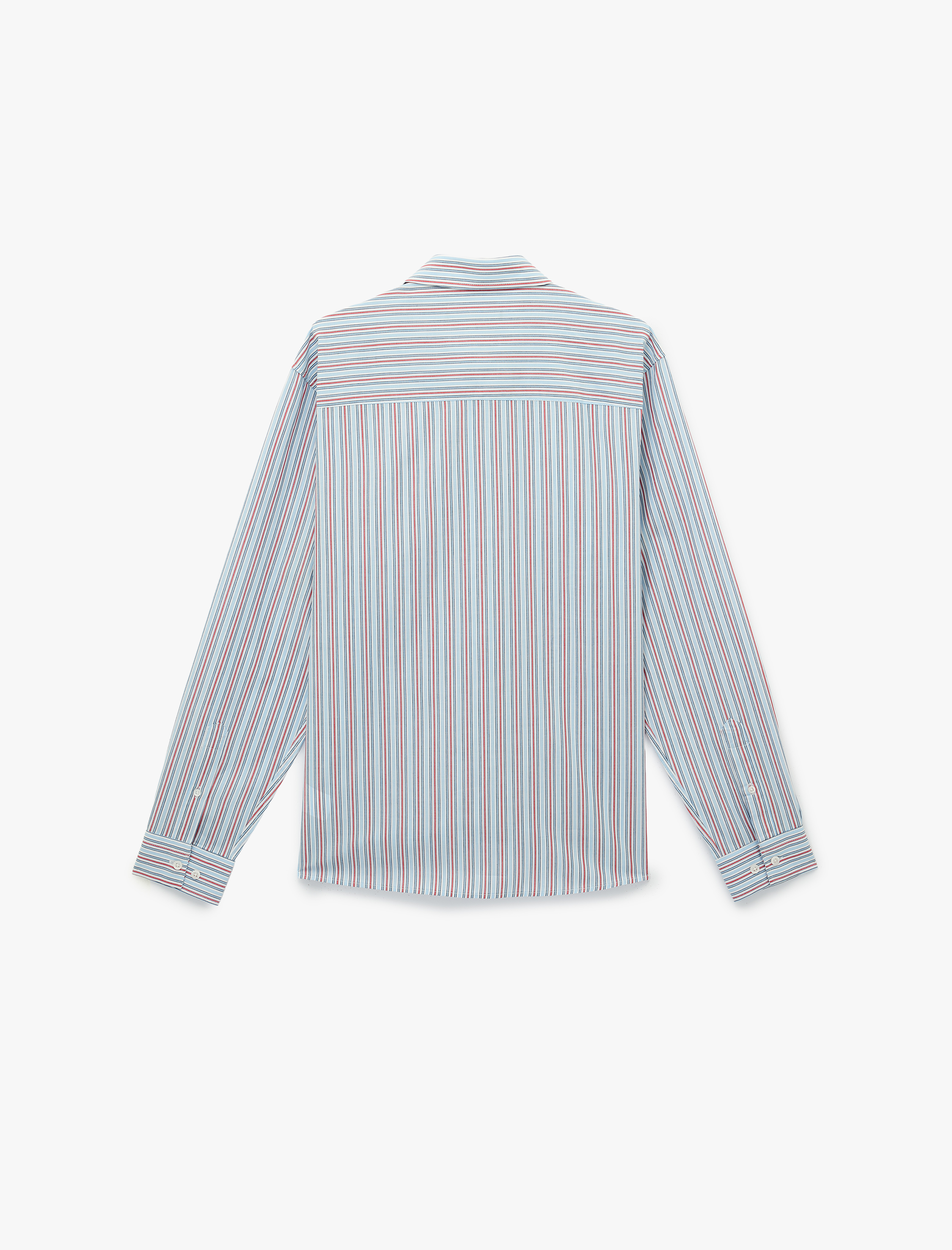   Regular Fit Klasik Yaka Poplin Pamuklu Uzun Kollu Çizgili Gömlek