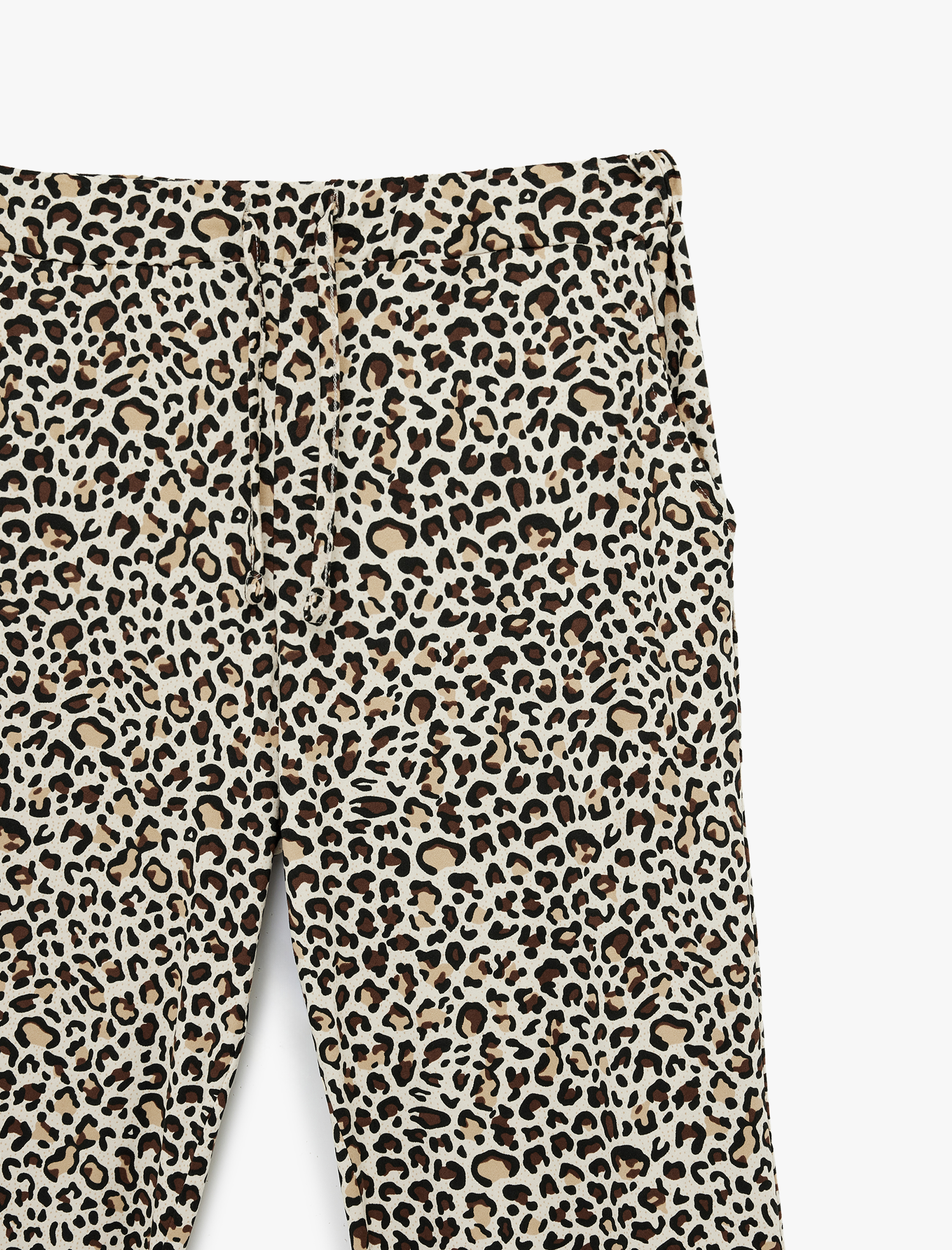   Rahat Kalıp Cepli Leopar Desenli Pijama Altı