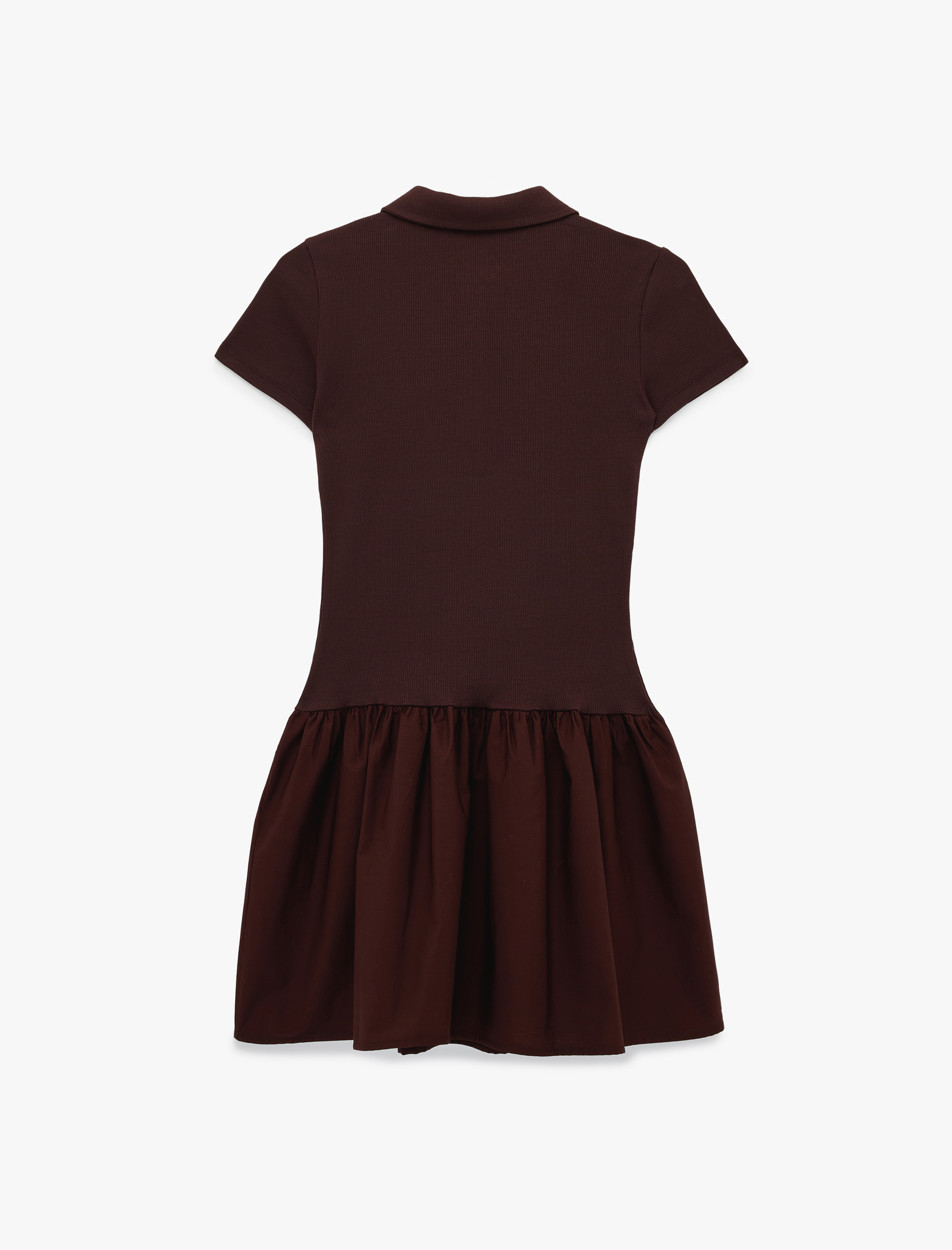   Pamuklu Düğmeli Kısa Kollu Mini Polo Yaka Elbise