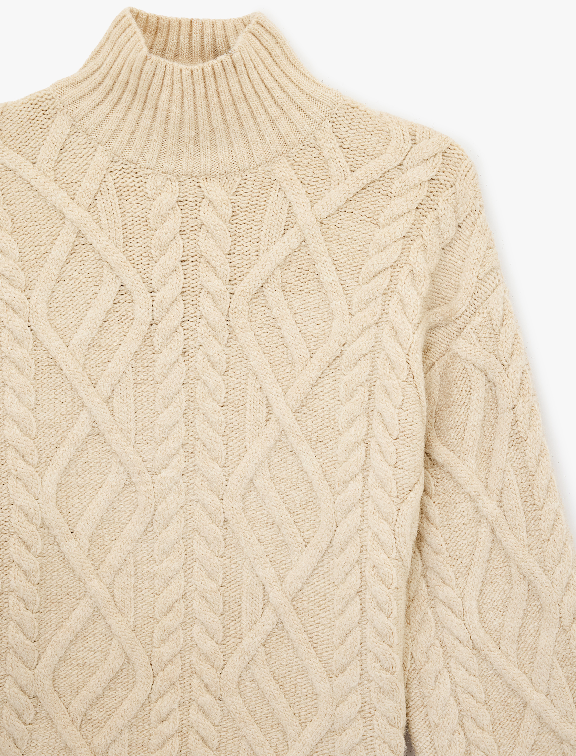   Koton X Şahika Ercümen - Uzun Kollu Balıkçı Yaka Saç Örgü Kazak