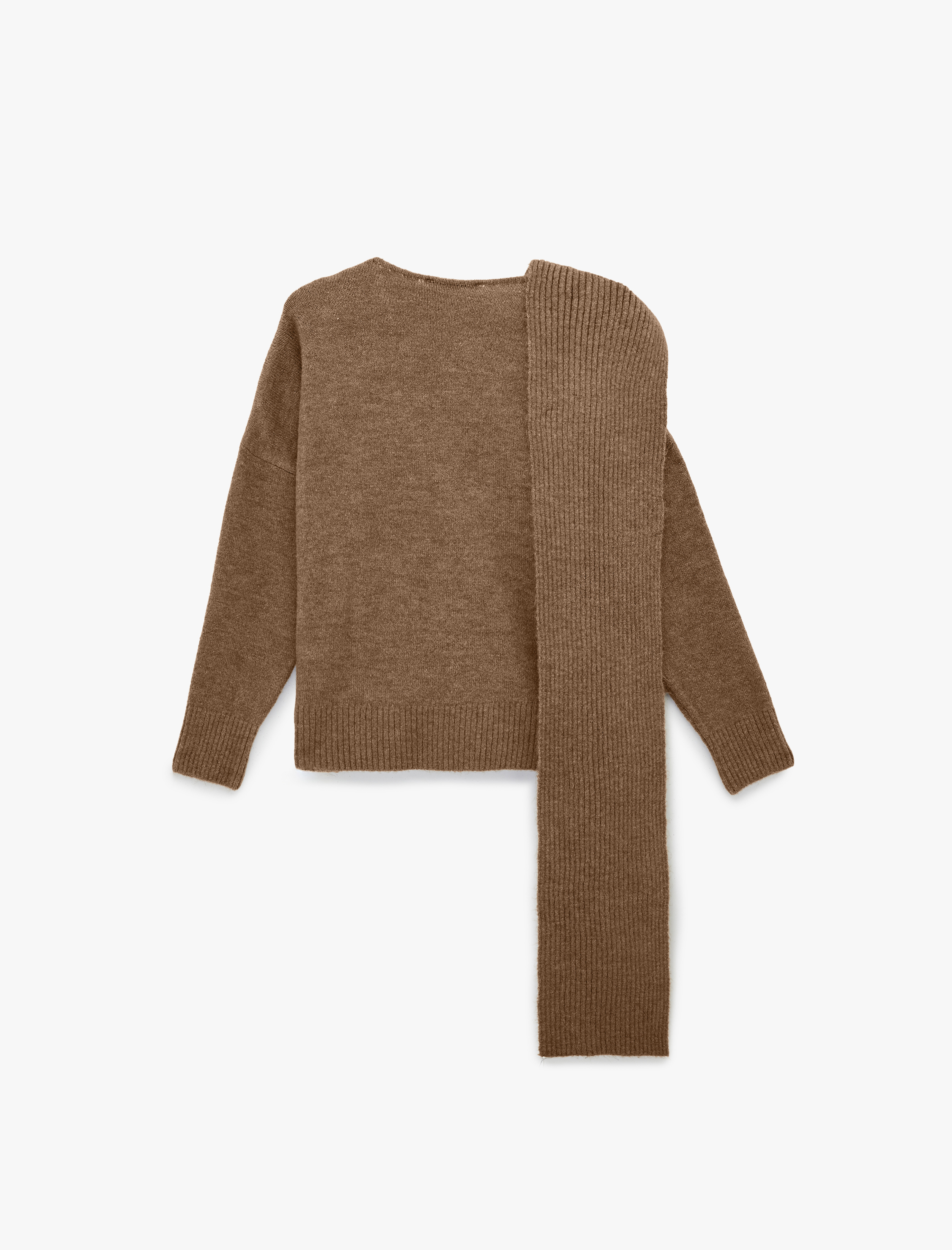   Koton X Şahika Ercümen - Uzun Kollu Oversize Triko Atkılı Kazak