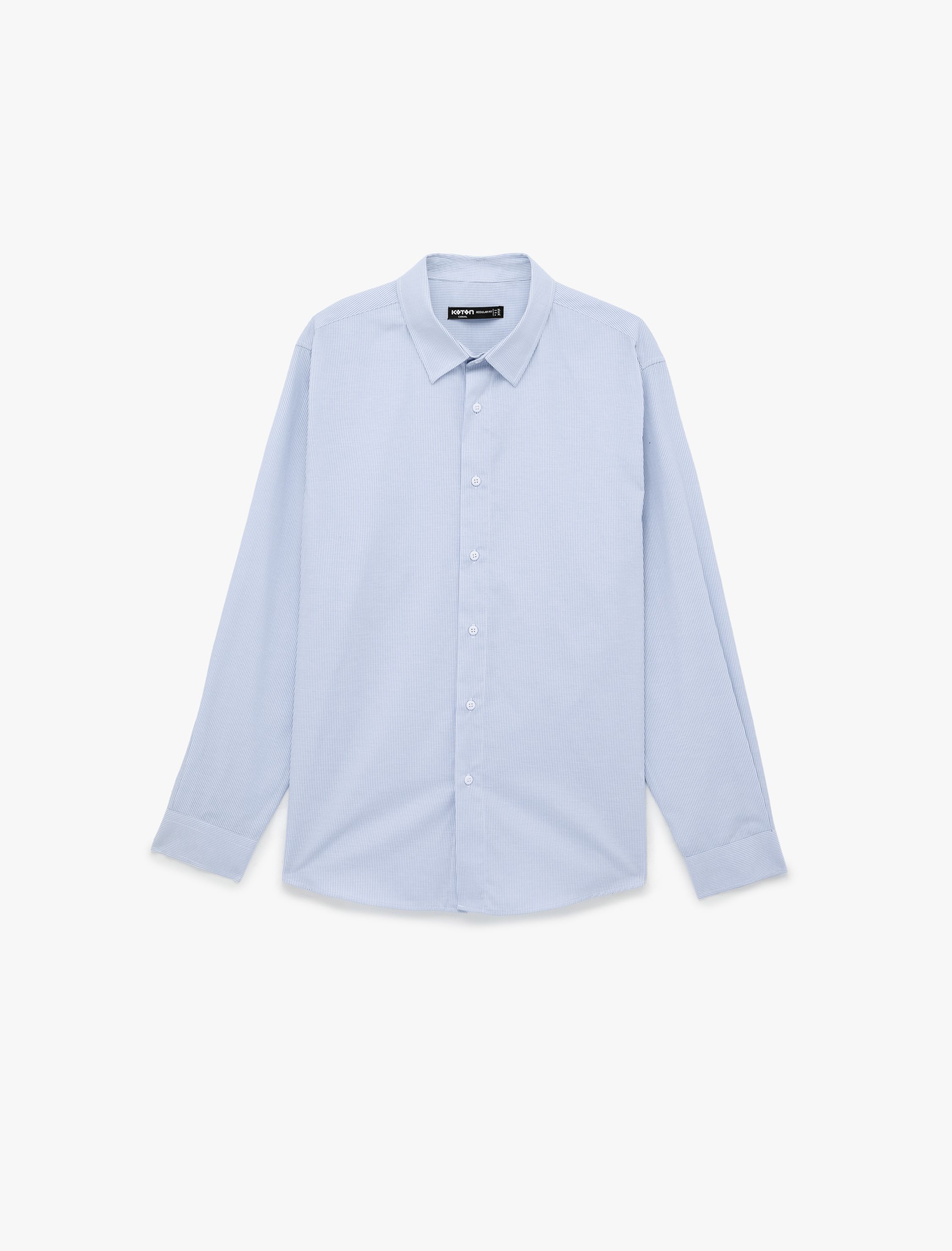   Regular Fit Klasik Yaka Düğmeli Uzun Kollu Gömlek