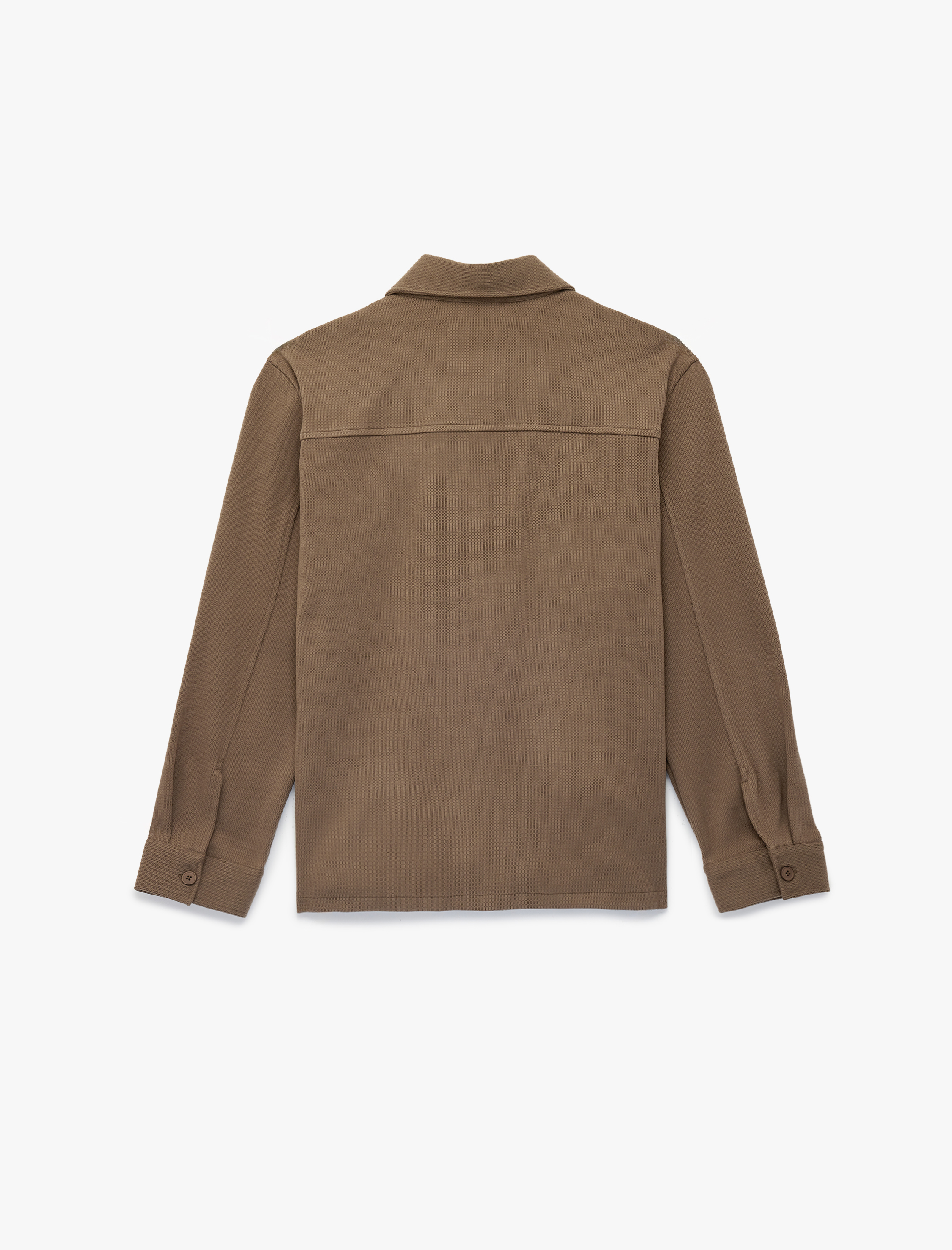   Uzun Kollu Cepli Klasik Yaka Fermuarlı Gömlek Ceket