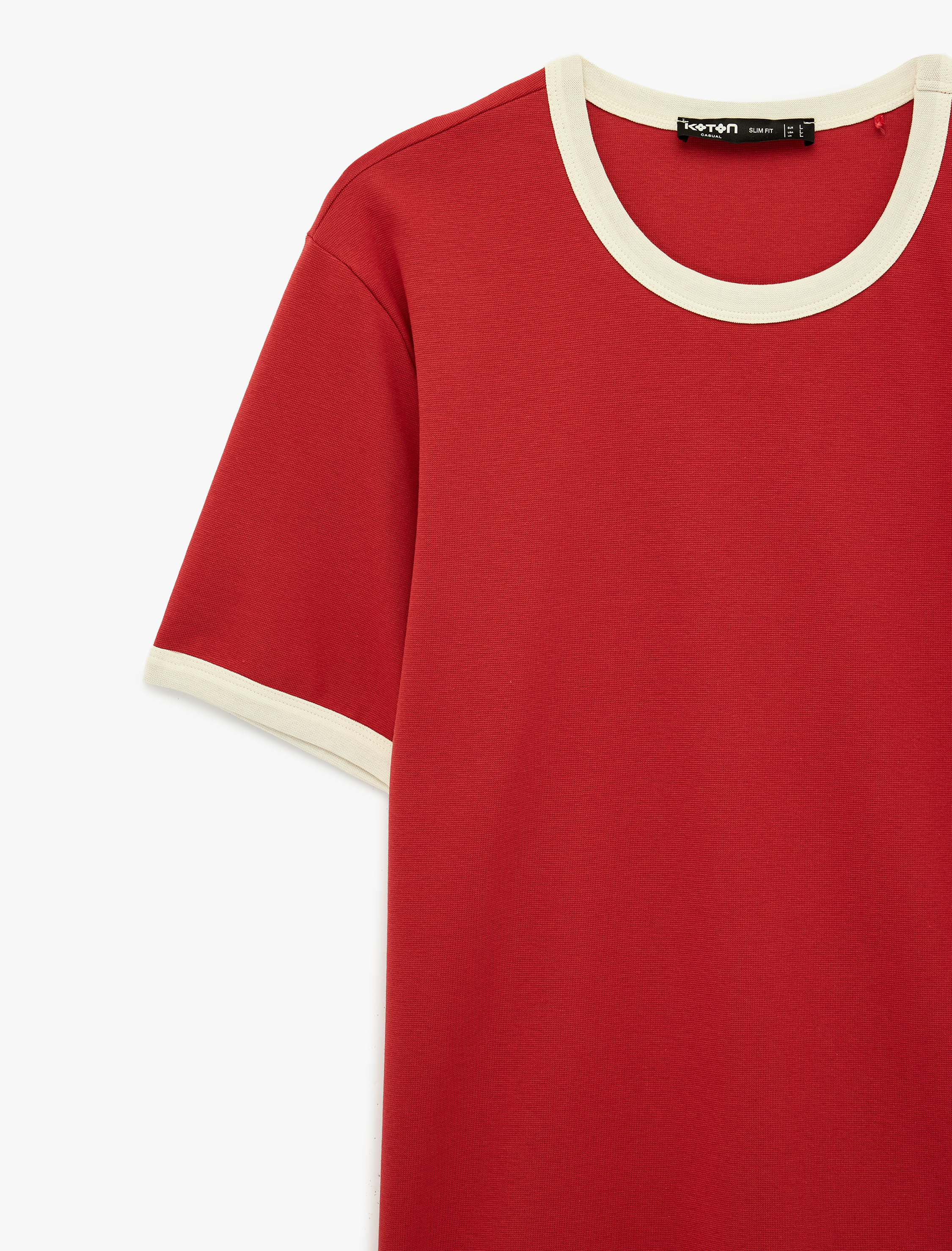   Kısa Kollu Biyeli Pamuklu Bisiklet Yaka Slim Fit Tişört