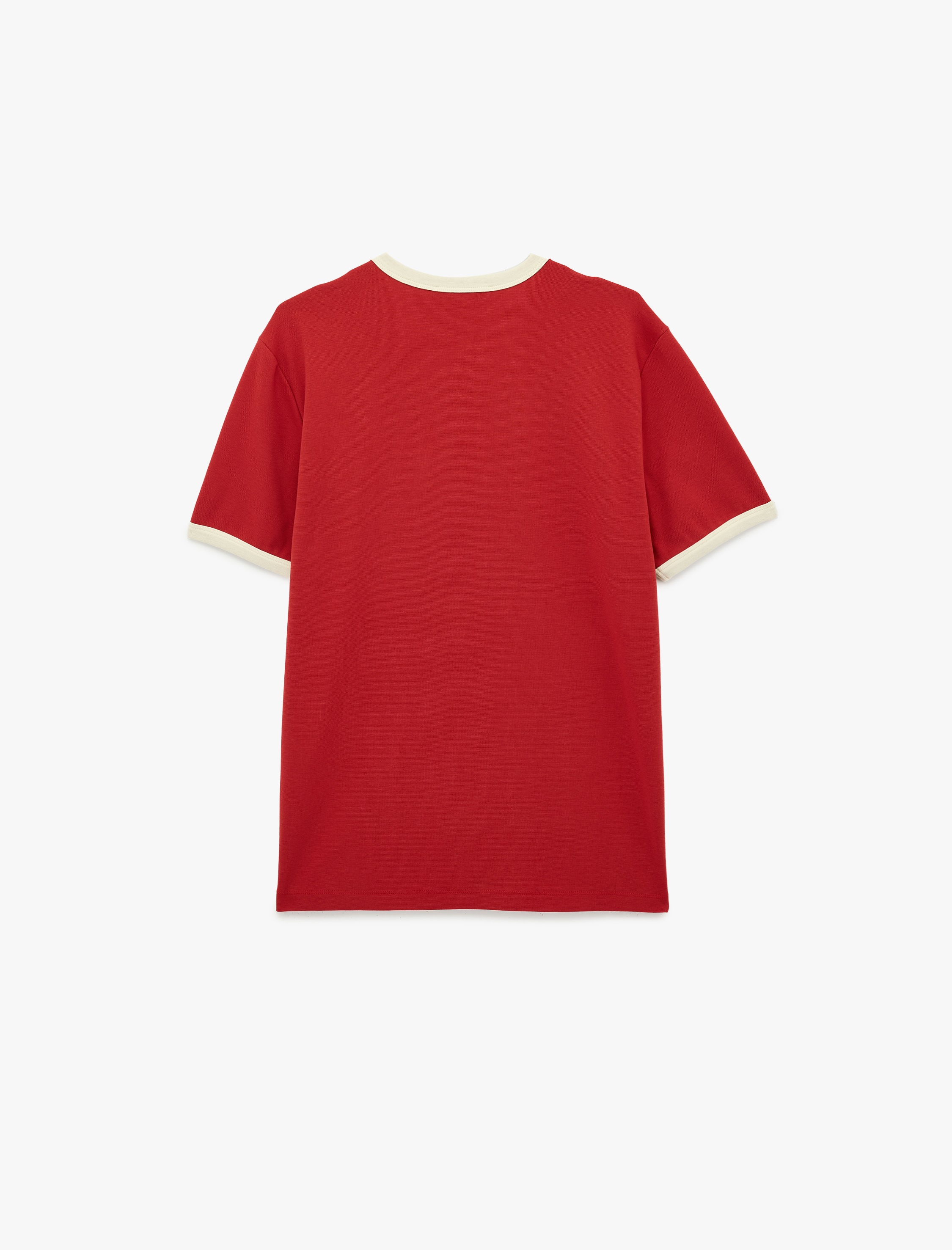   Kısa Kollu Biyeli Pamuklu Bisiklet Yaka Slim Fit Tişört