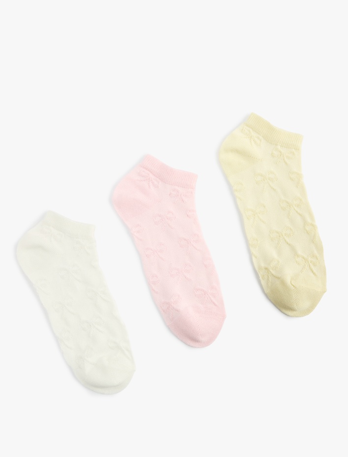 Kız Çocuk Pamuklu Jakarlı 3’lü Patik Çorap Seti
