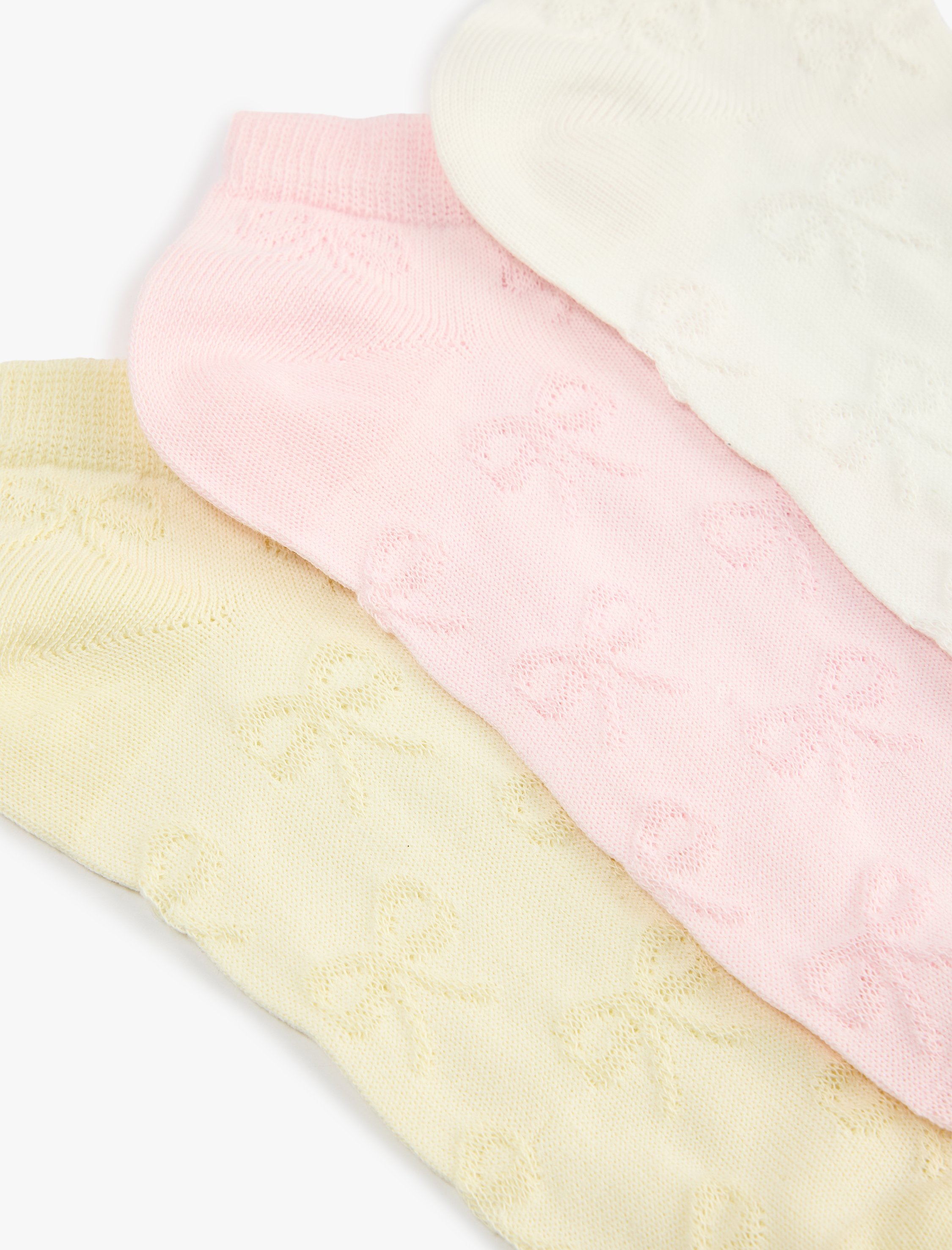  Kız Çocuk Pamuklu Jakarlı 3’lü Patik Çorap Seti