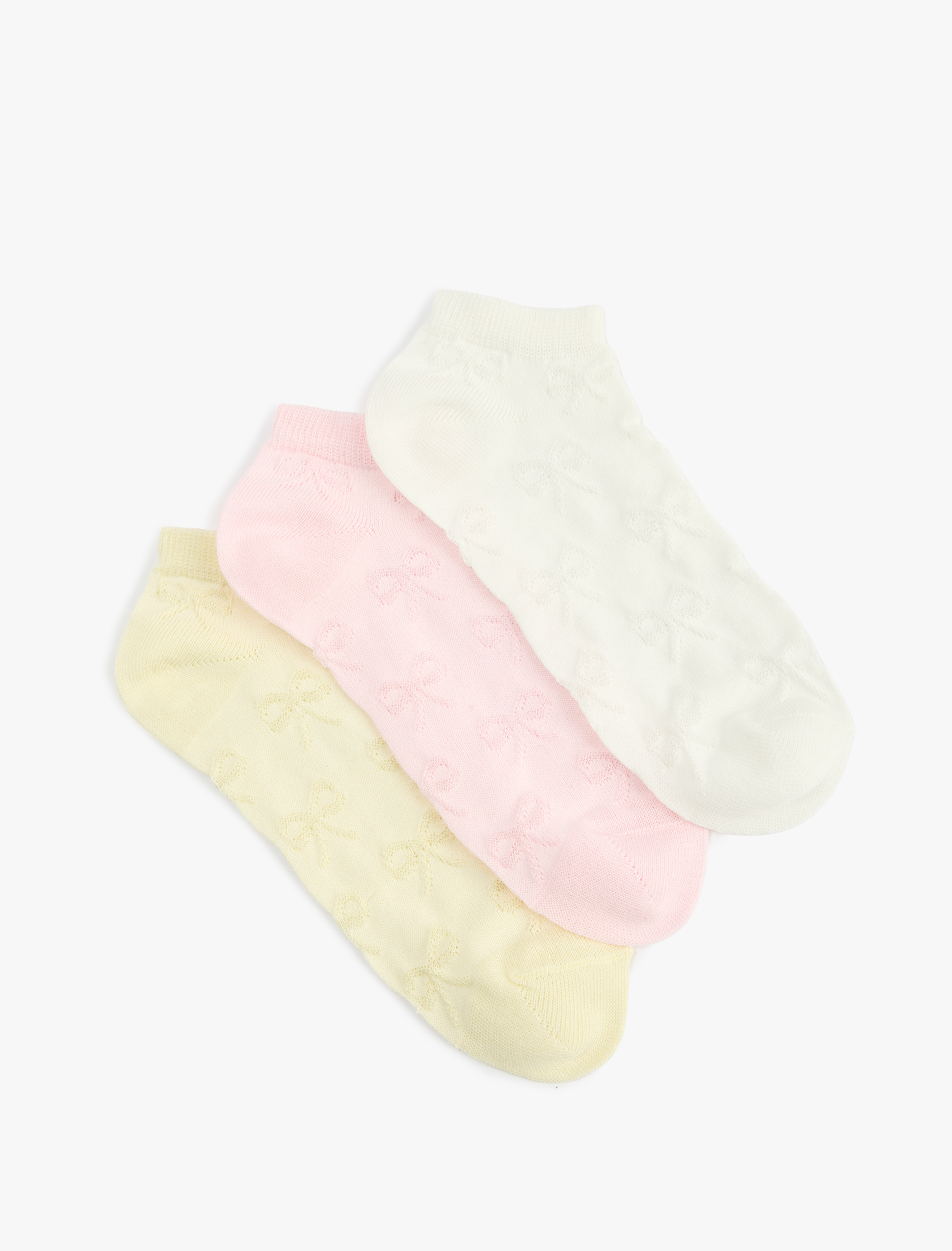 Kız Çocuk Pamuklu Jakarlı 3’lü Patik Çorap Seti
