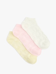 Pamuklu Jakarlı 3’lü Patik Çorap Seti