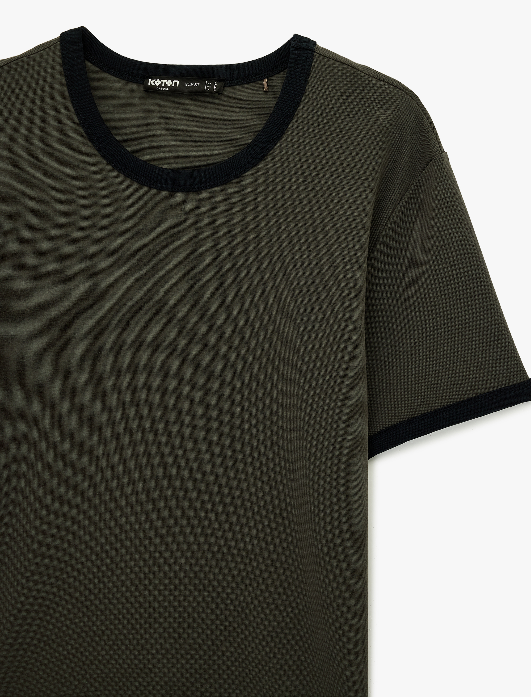   Kısa Kollu Biyeli Pamuklu Bisiklet Yaka Slim Fit Tişört