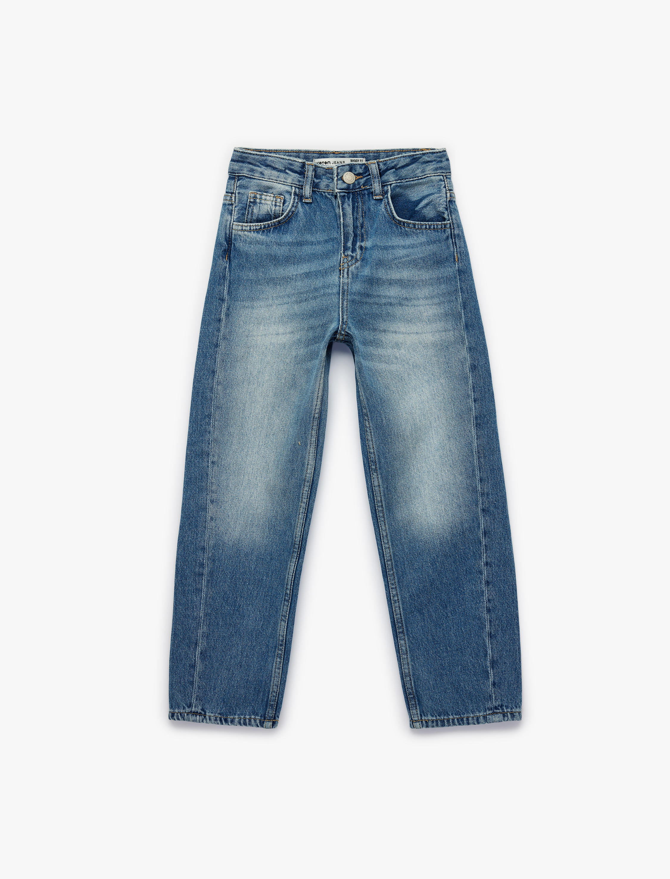  Erkek Çocuk Pamuklu Cepli Rahat Kesim Denim Pantolon