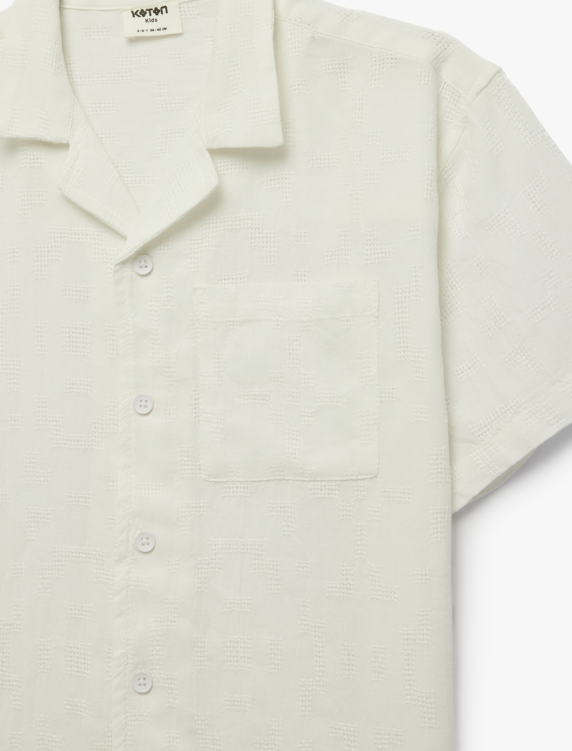  Erkek Çocuk Pamuklu Devrik Yaka Basic Kısa Kollu Gömlek