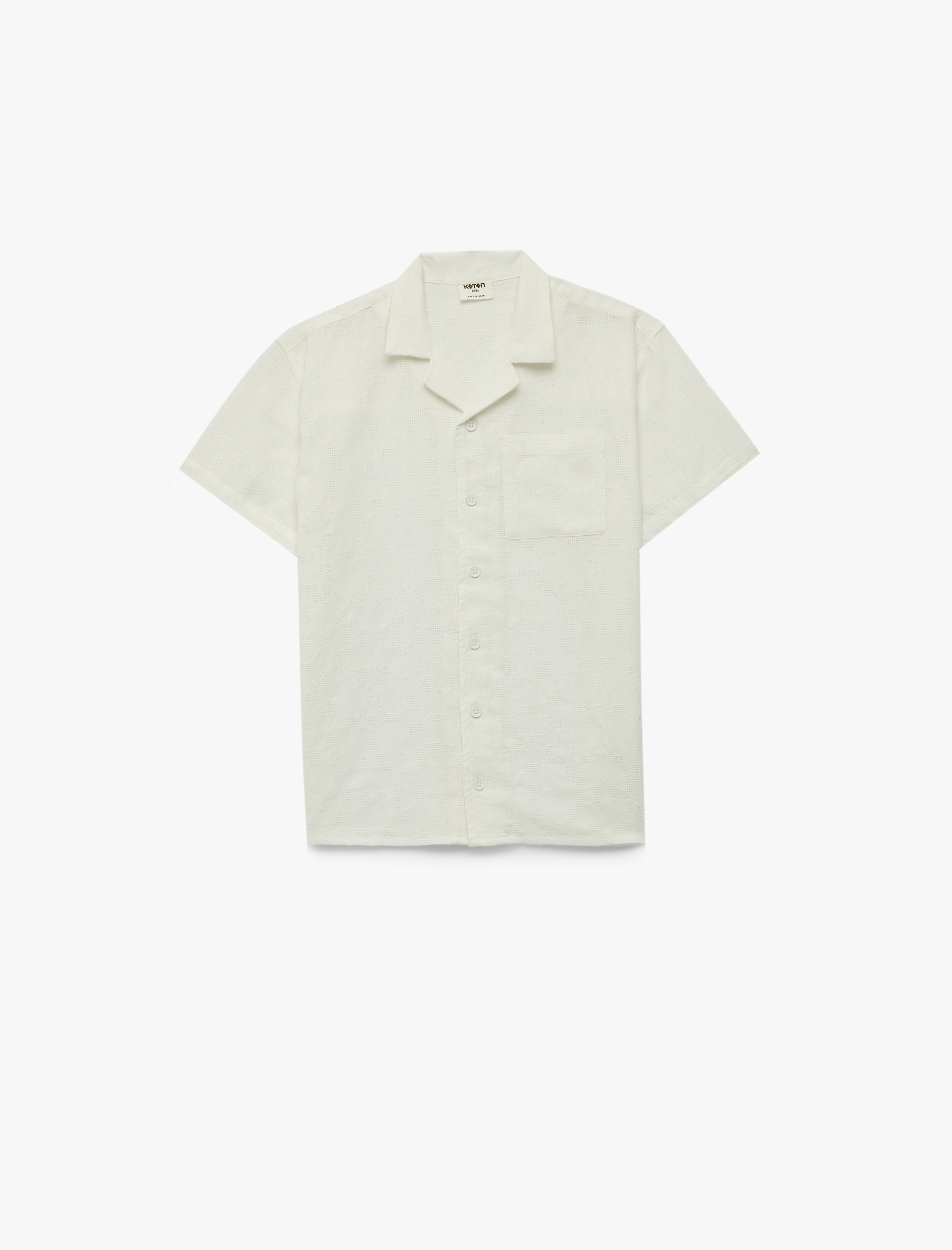  Erkek Çocuk Pamuklu Devrik Yaka Basic Kısa Kollu Gömlek