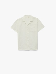 Pamuklu Devrik Yaka Basic Kısa Kollu Gömlek