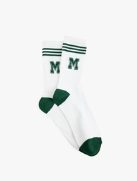 Harf Baskılı Soket Tenis Çorabı