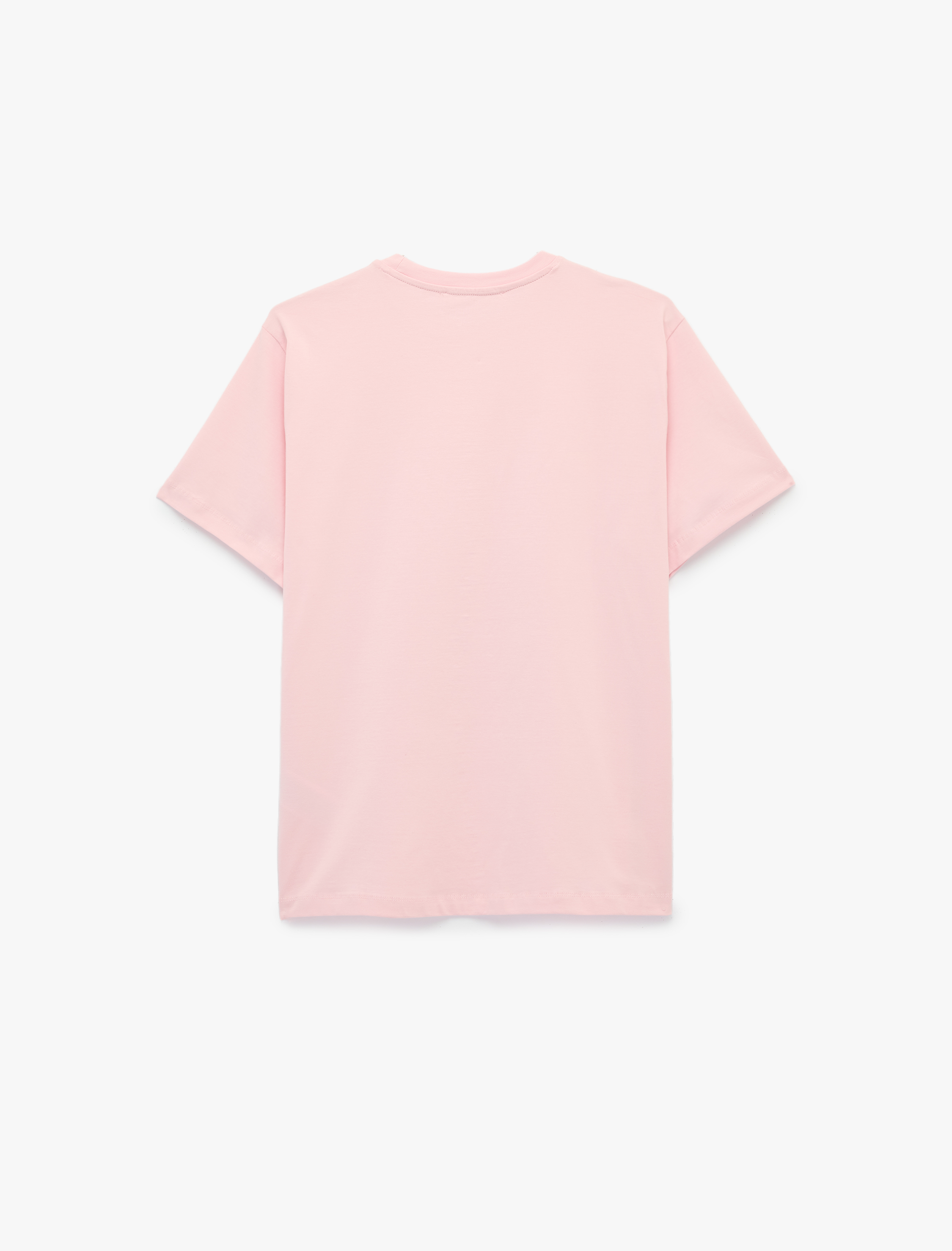   Pamuklu Kısa Kollu Bisiklet Yaka Oversize Basic Tişört