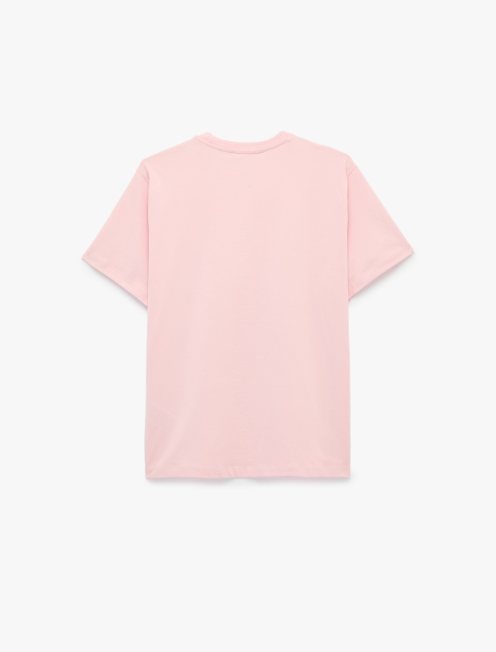  Pamuklu Kısa Kollu Bisiklet Yaka Oversize Basic Tişört