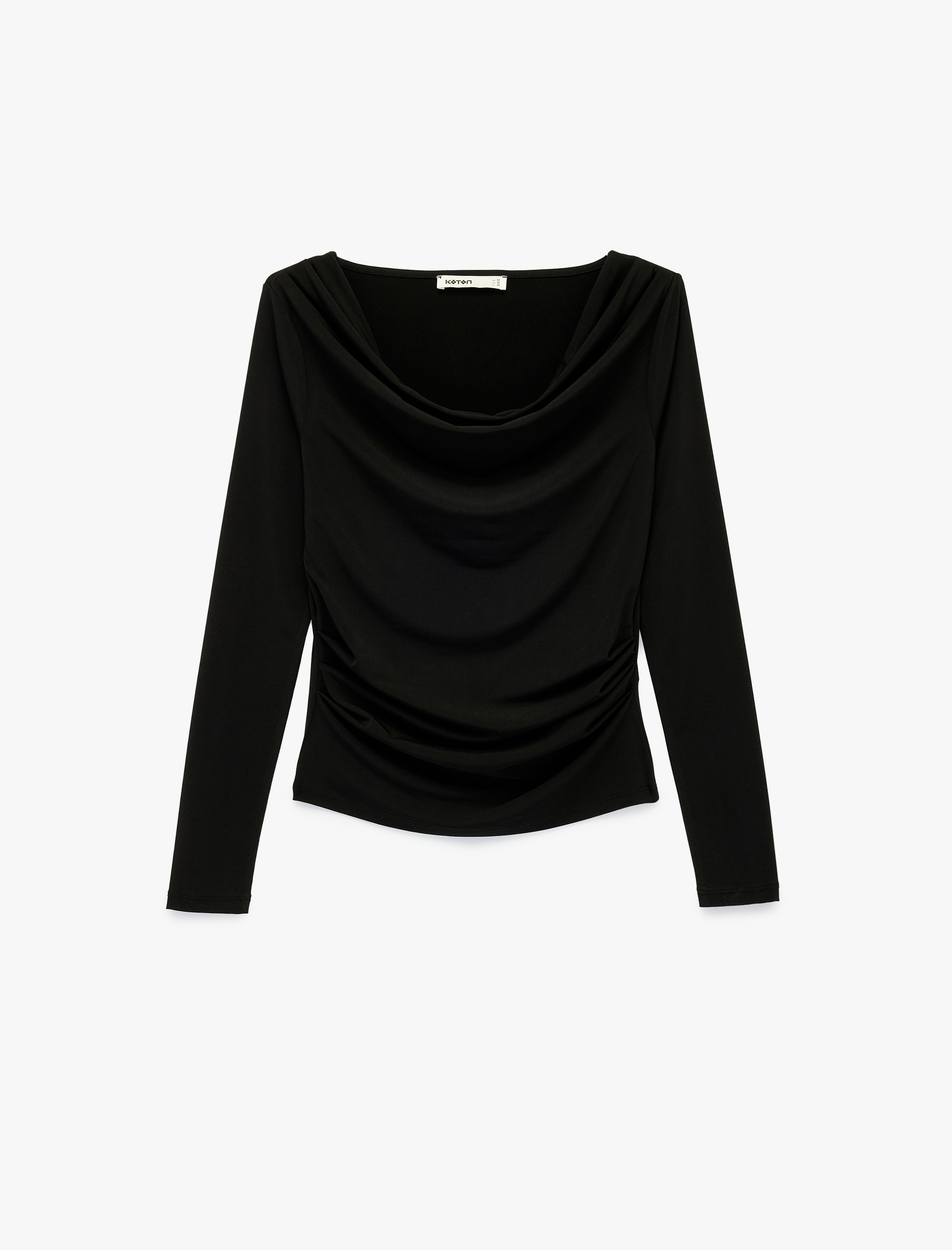   Sandy Kumaş Uzun Kollu Degaje Yaka Tişört