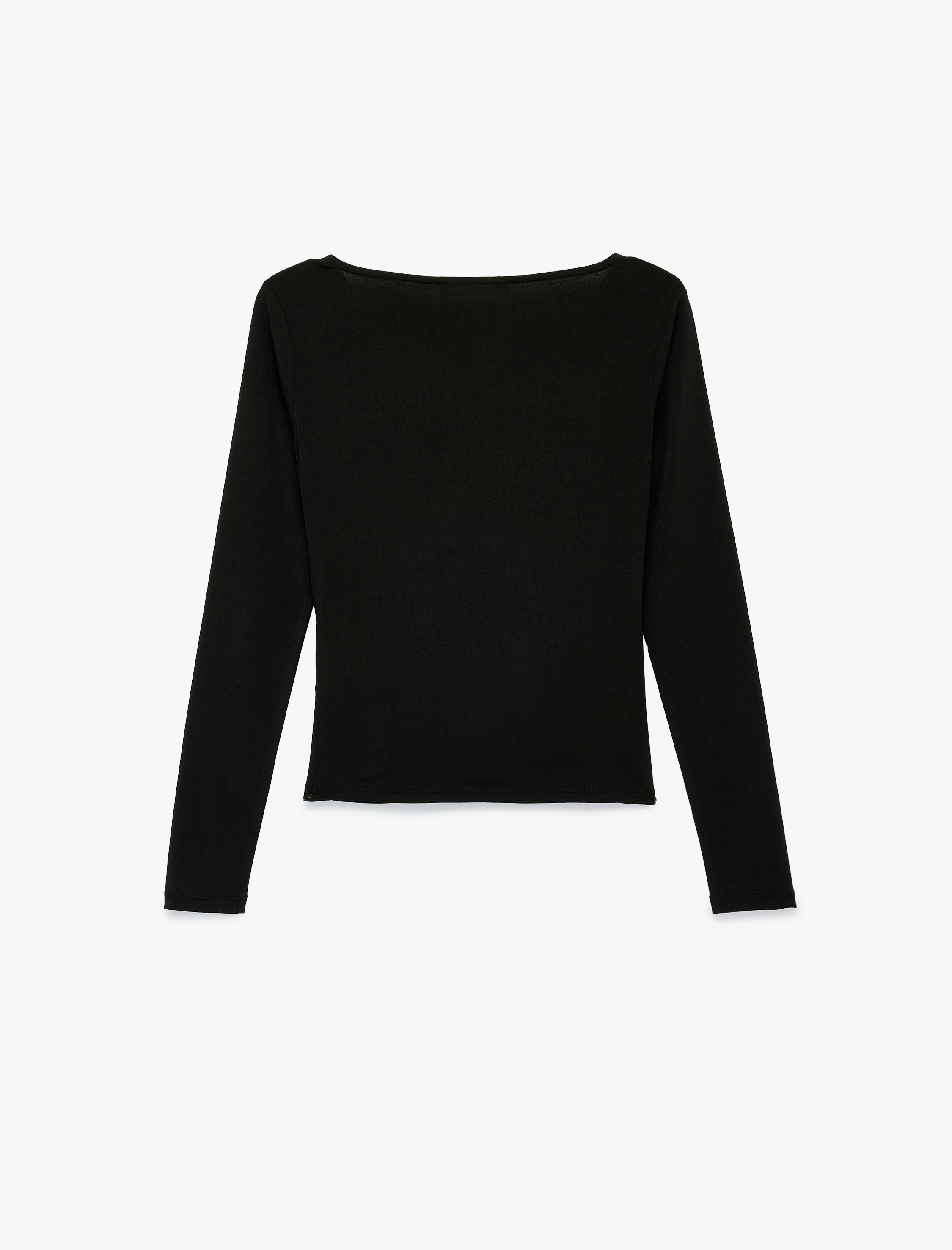   Sandy Kumaş Uzun Kollu Degaje Yaka Tişört