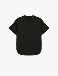 Rahat Kalıp Kısa Kollu Bisiklet Yaka Spor Tişört