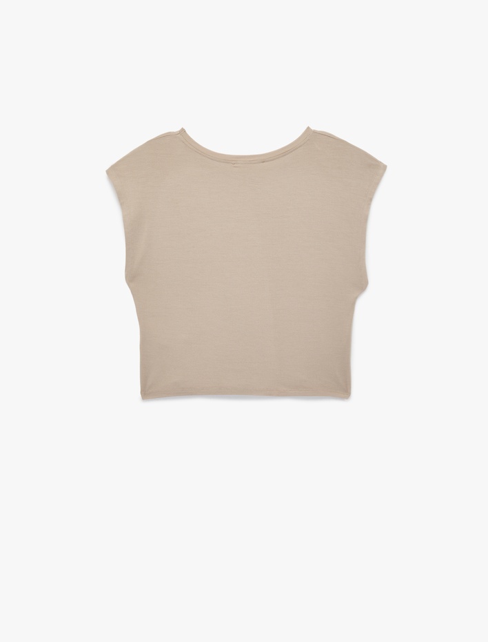  Rahat Kesim Bisiklet Yaka Kısa Kollu Modal Pijama Üstü