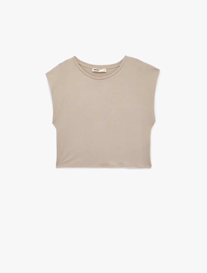  Rahat Kesim Bisiklet Yaka Kısa Kollu Modal Pijama Üstü