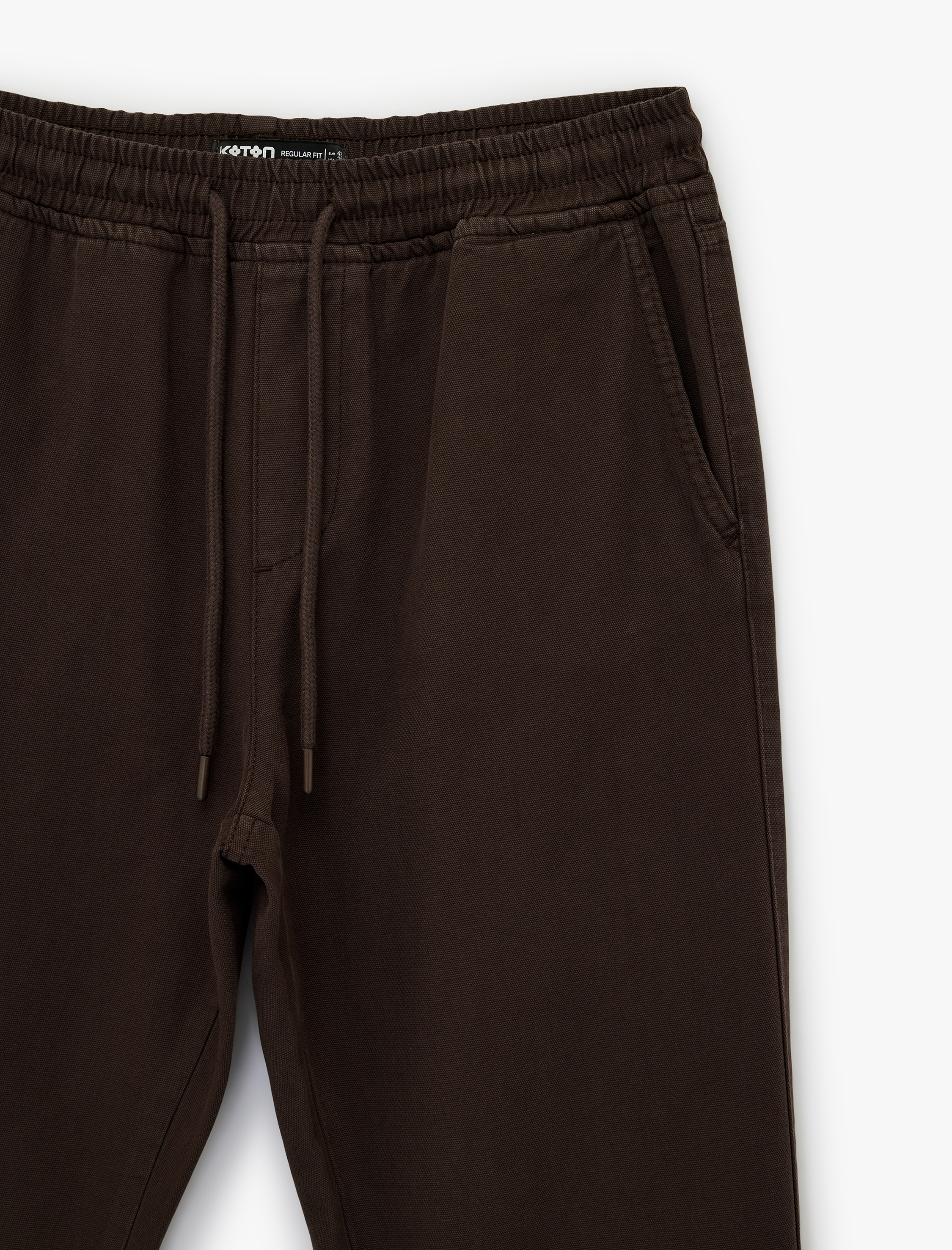   Regular Fit Pamuklu Cepli Gabardin Beli Bağcıklı Pantolon