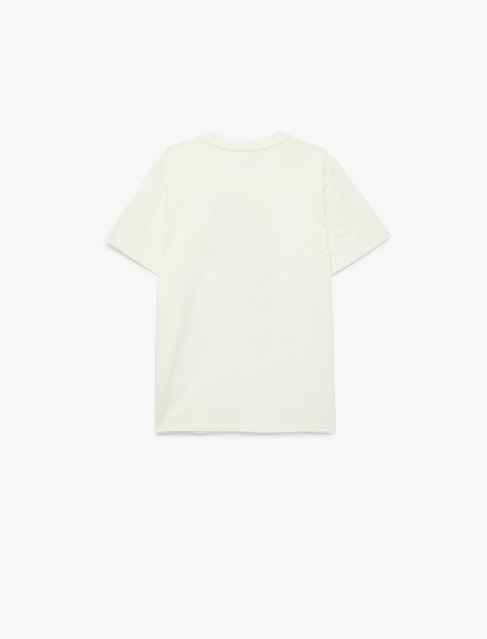 Erkek Çocuk Dinozor Baskılı Bisiklet Yaka Kısa Kollu Pamuklu Tişört