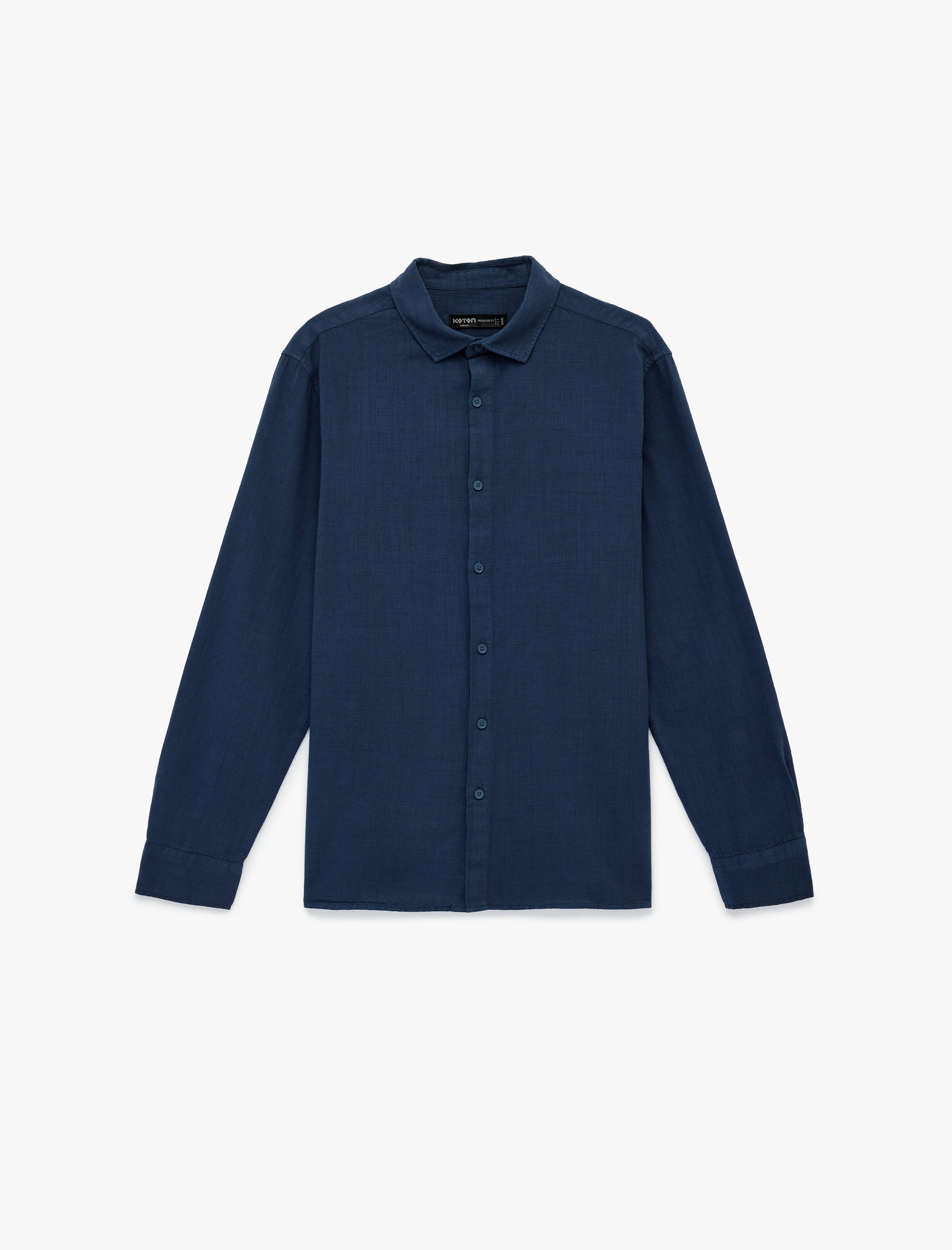   Regular Fit Pamuklu Klasik Yaka Düğmeli Uzun Kollu Gömlek