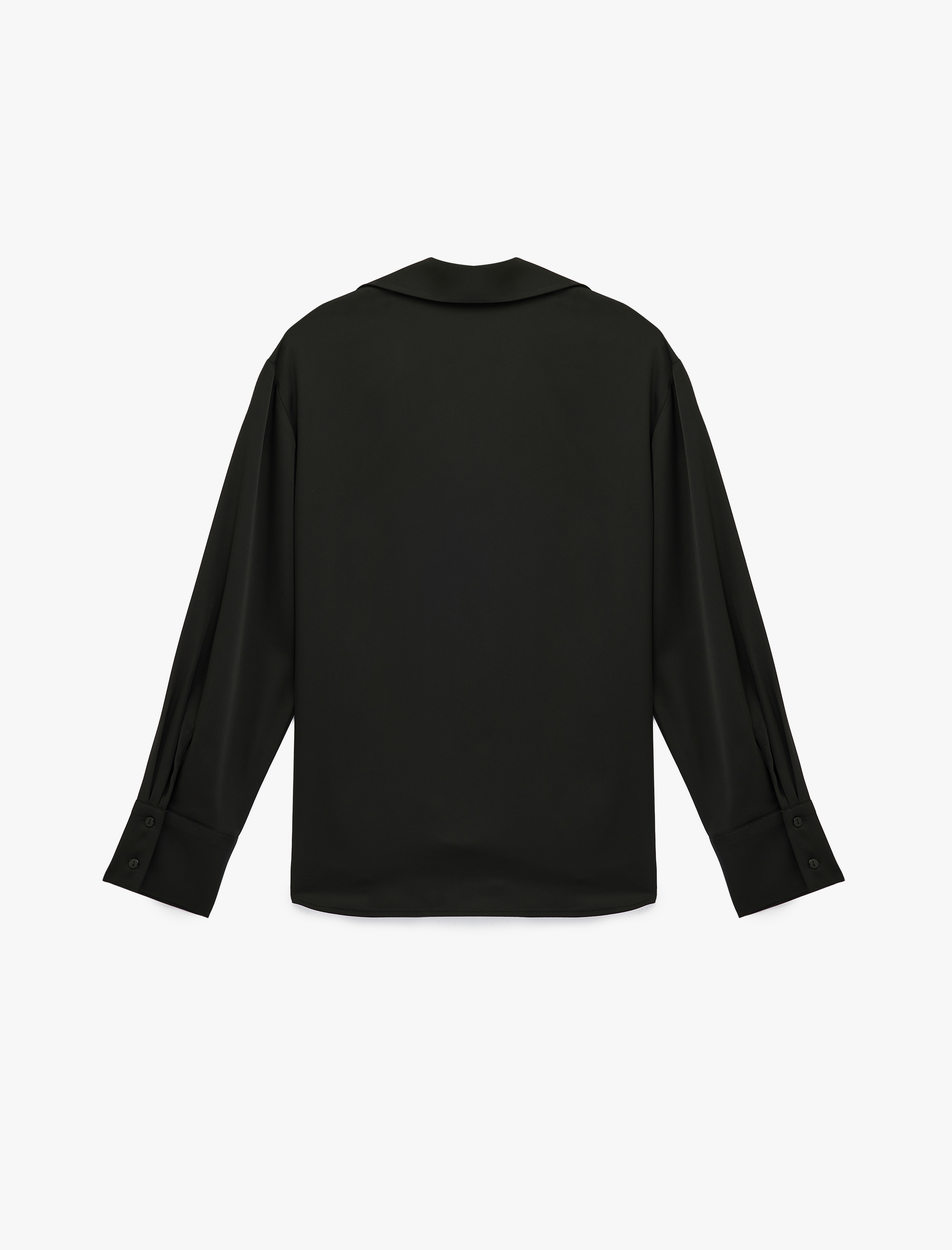   Klasik Yaka Uzun Kollu Rahat Kalıp Düğmeli Saten Gömlek