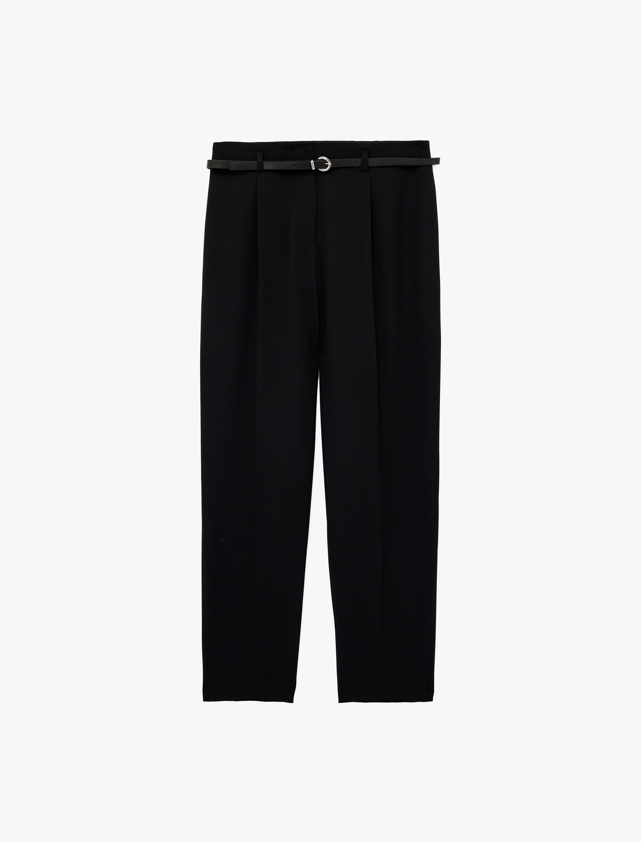   Normal Bel Düz Paça Kemer Detaylı Slim Fit Cigarette Pantolon