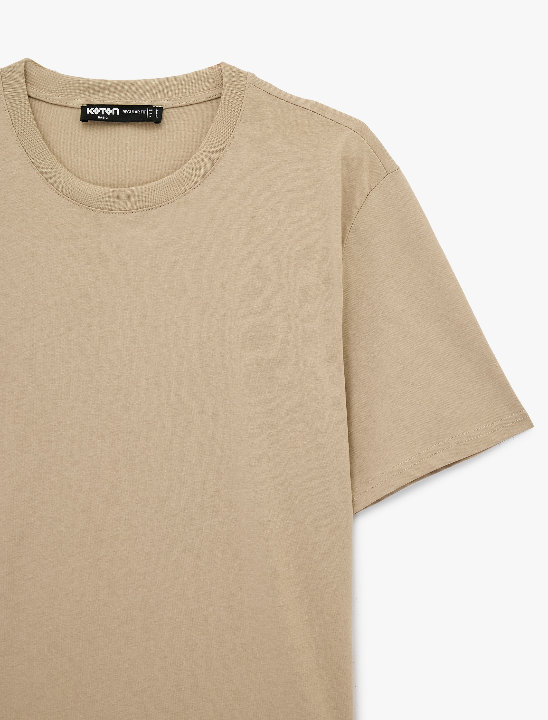   Regular Fit Kısa Kollu Bisiklet Yaka Pamuklu Basic Tişört