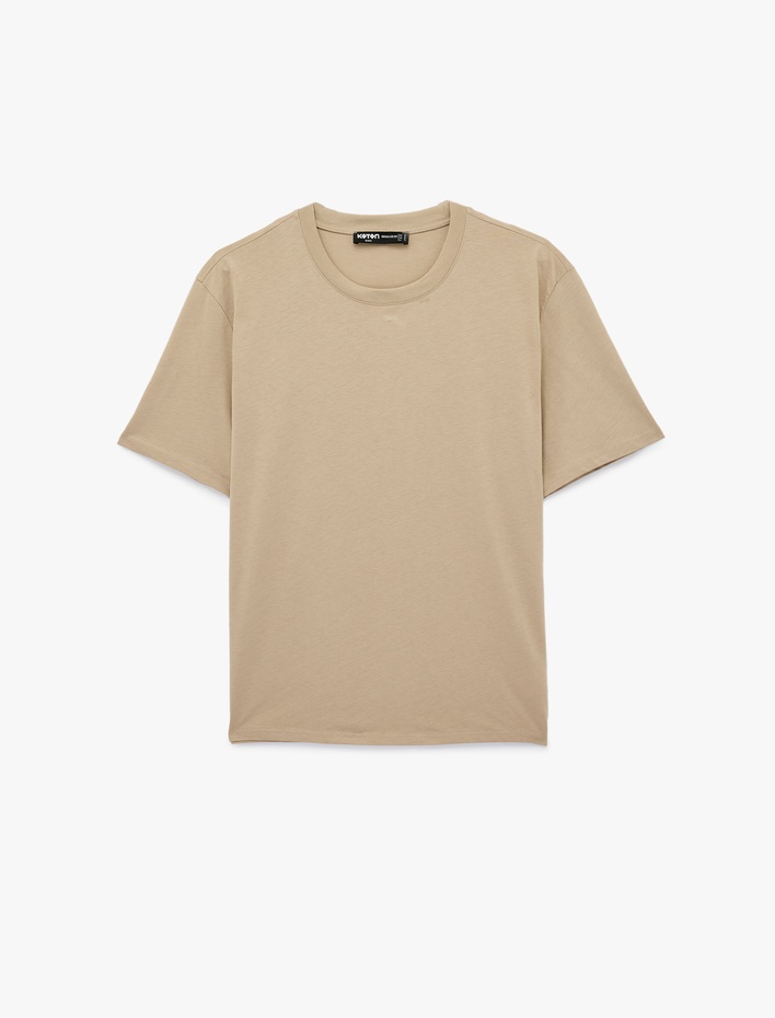  Regular Fit Kısa Kollu Bisiklet Yaka Pamuklu Basic Tişört