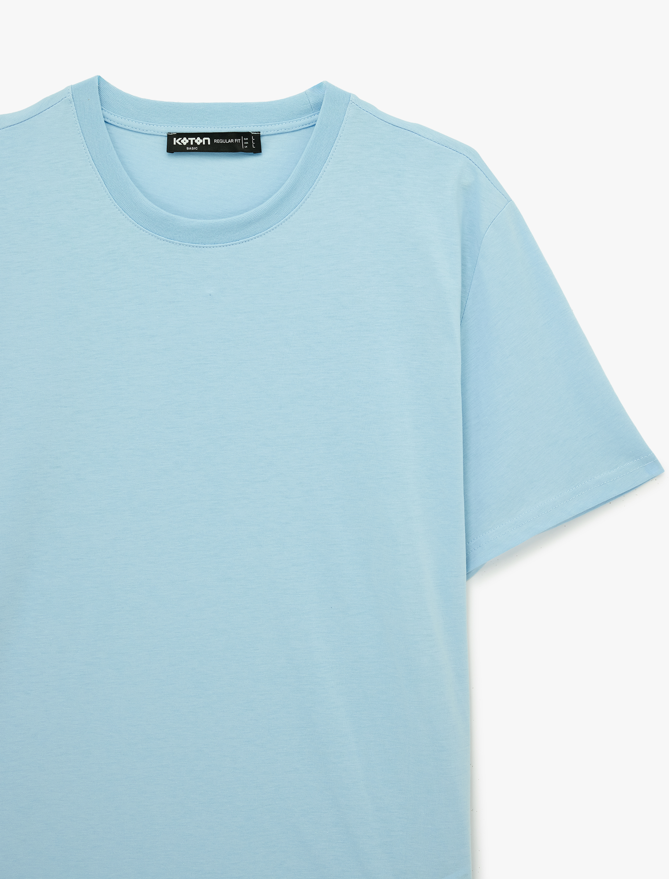   Regular Fit Kısa Kollu Bisiklet Yaka Pamuklu Basic Tişört