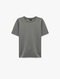 Regular Fit Bisiklet Yaka Pamuklu Kısa Kollu Baskılı Tişört