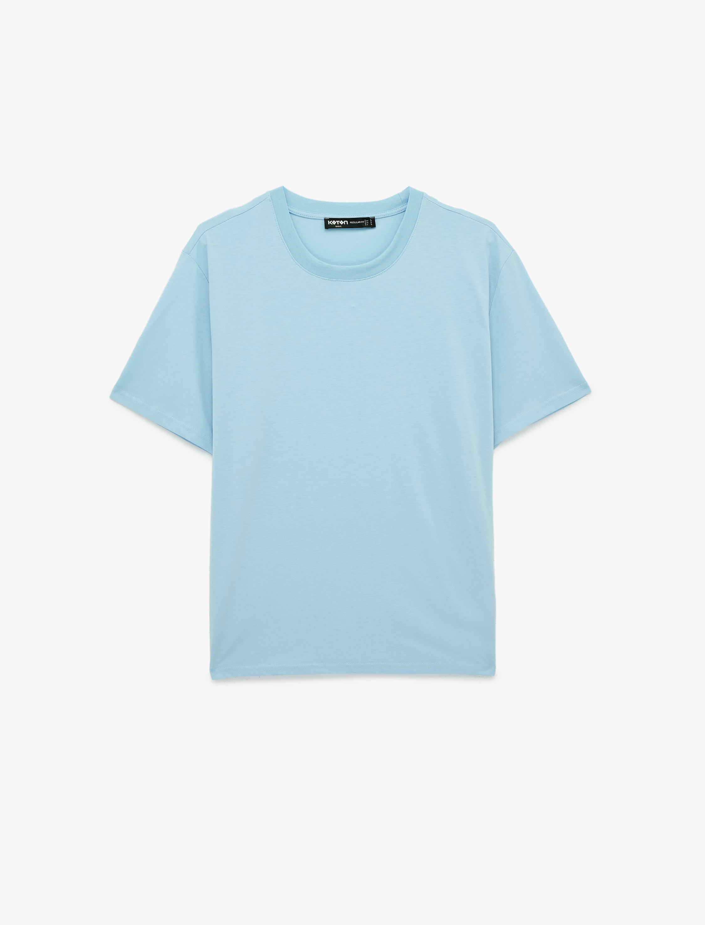   Regular Fit Kısa Kollu Bisiklet Yaka Pamuklu Basic Tişört