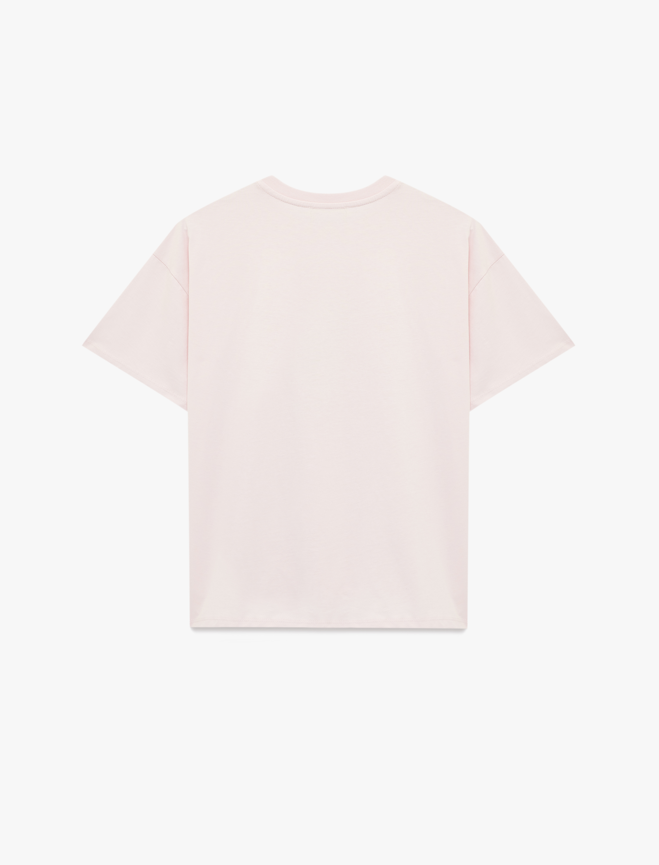   Rahat Kalıp Kısa Kollu Bisiklet Yaka Geyik Baskılı Pamuklu Tişört