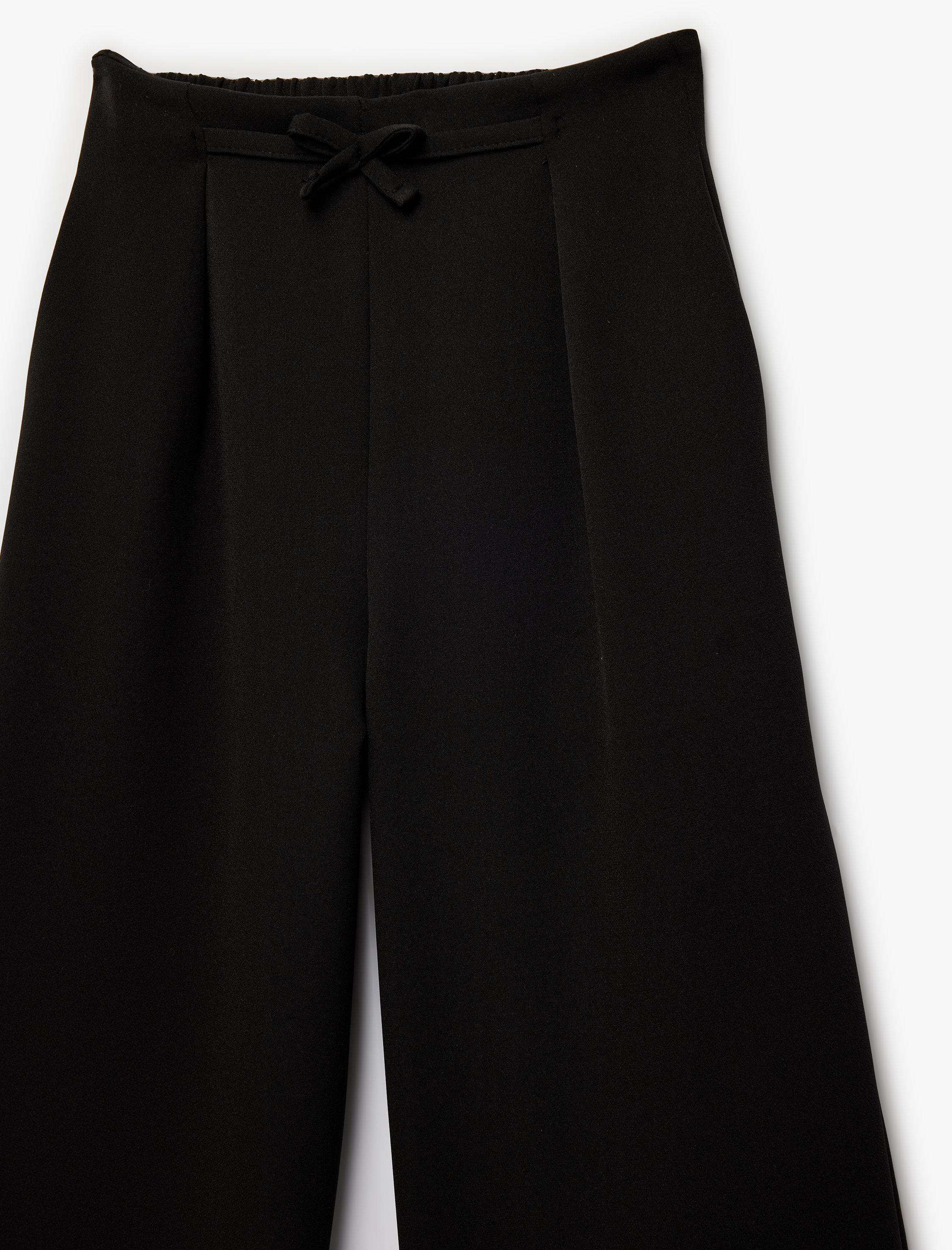  Kız Çocuk Fiyonk Detaylı Beli Lastikli Geniş Paça Pantolon