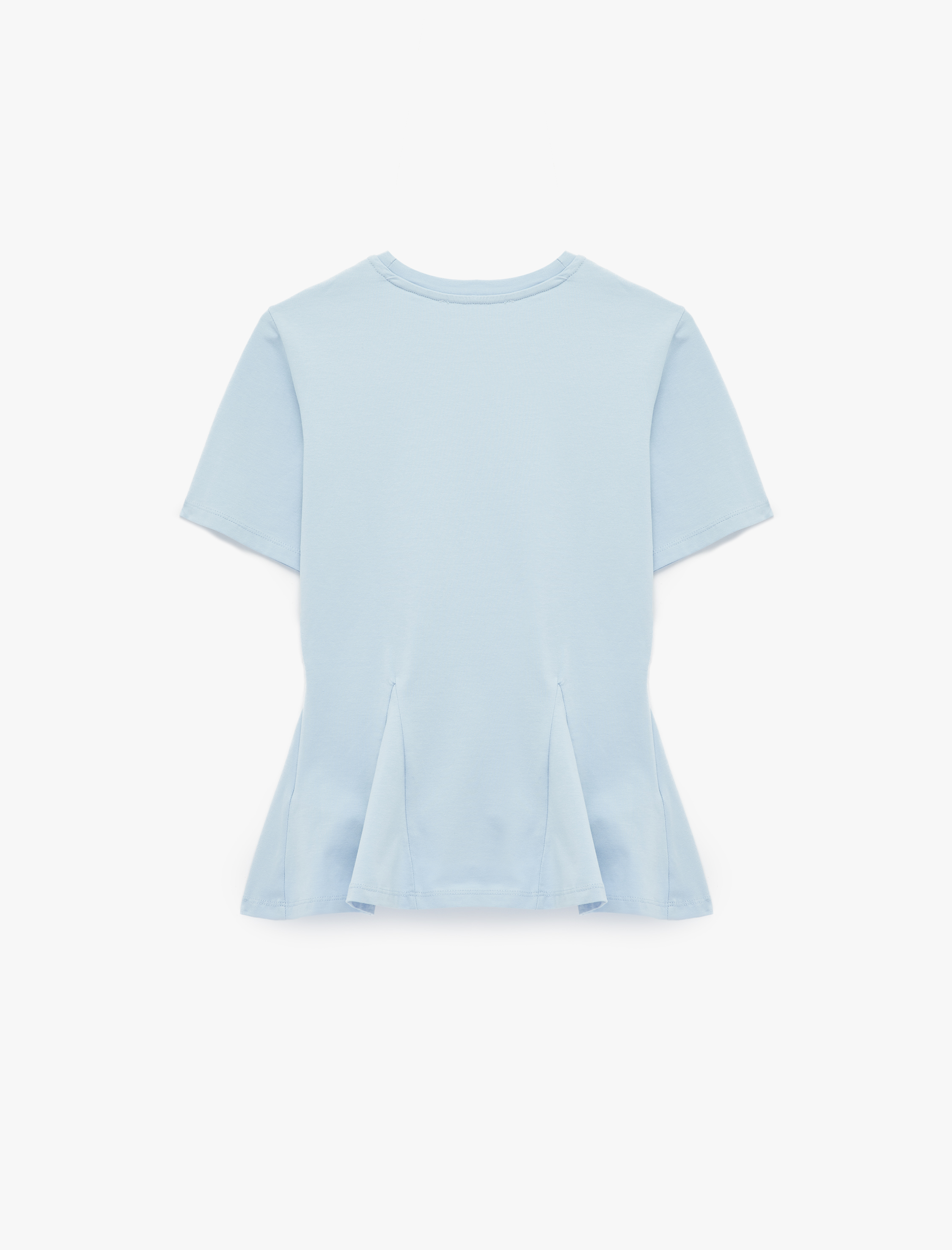   Pamuklu Slim Fit Kısa Kollu Bisiklet Yaka Peplum Basic Tişört