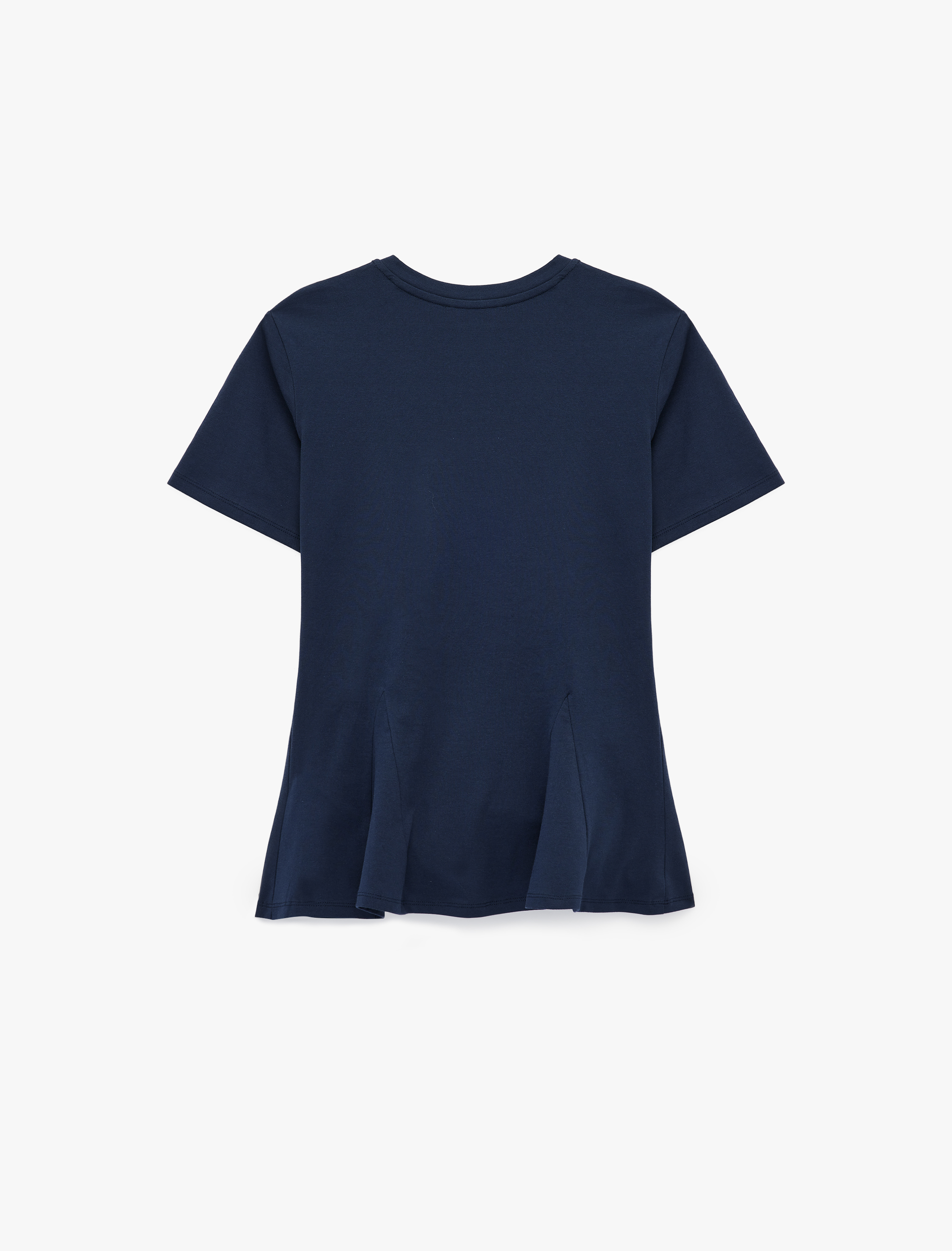   Pamuklu Slim Fit Kısa Kollu Bisiklet Yaka Peplum Basic Tişört