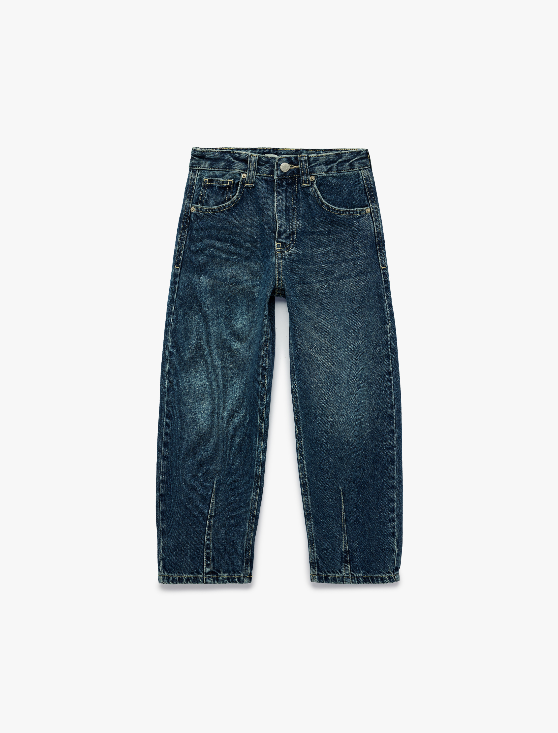  Erkek Çocuk Pamuklu Cepli Relax Fit Balon Form Denim Pantolon