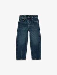 Pamuklu Cepli Relax Fit Balon Form Denim Pantolon